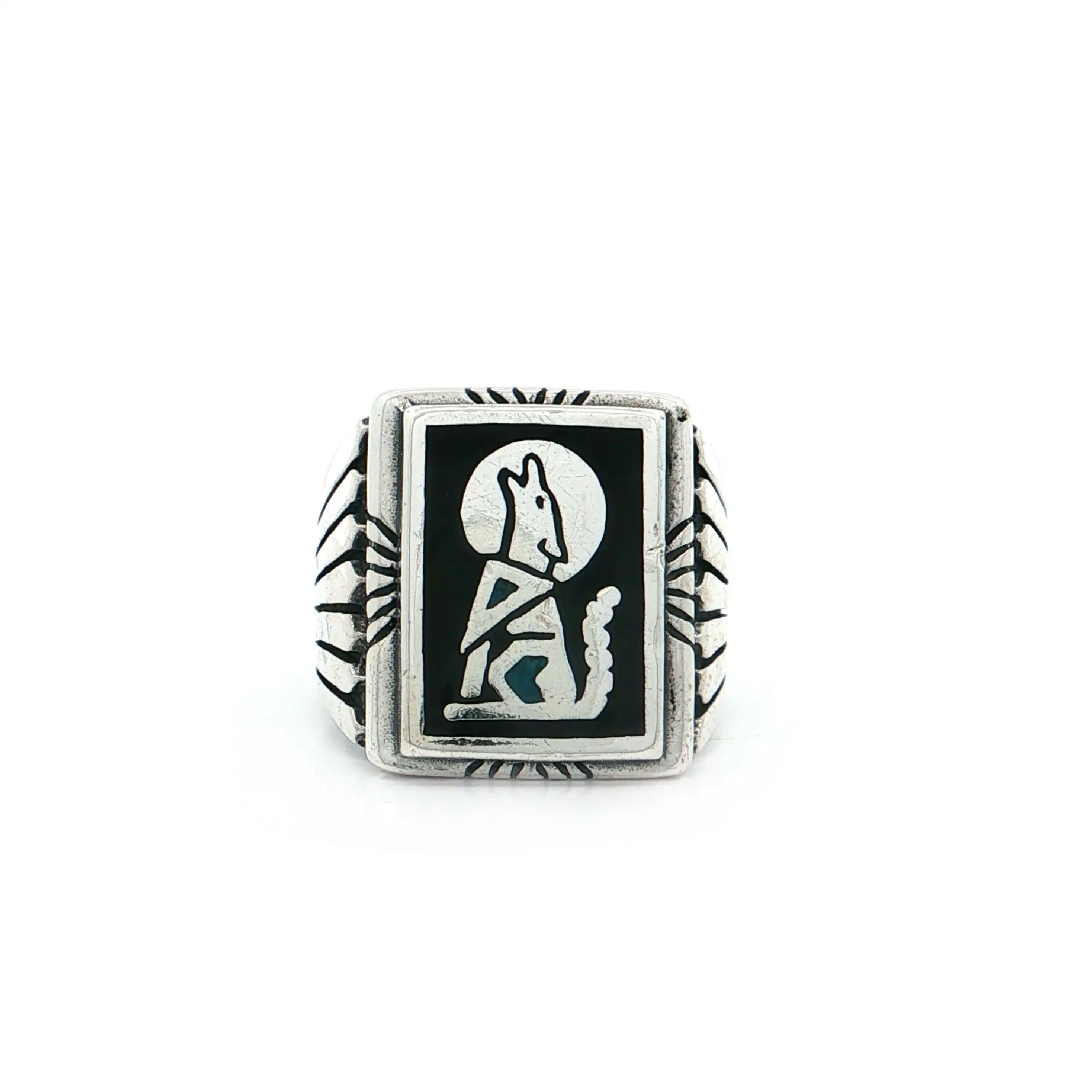 Ring Silber mit Wolfsymbol