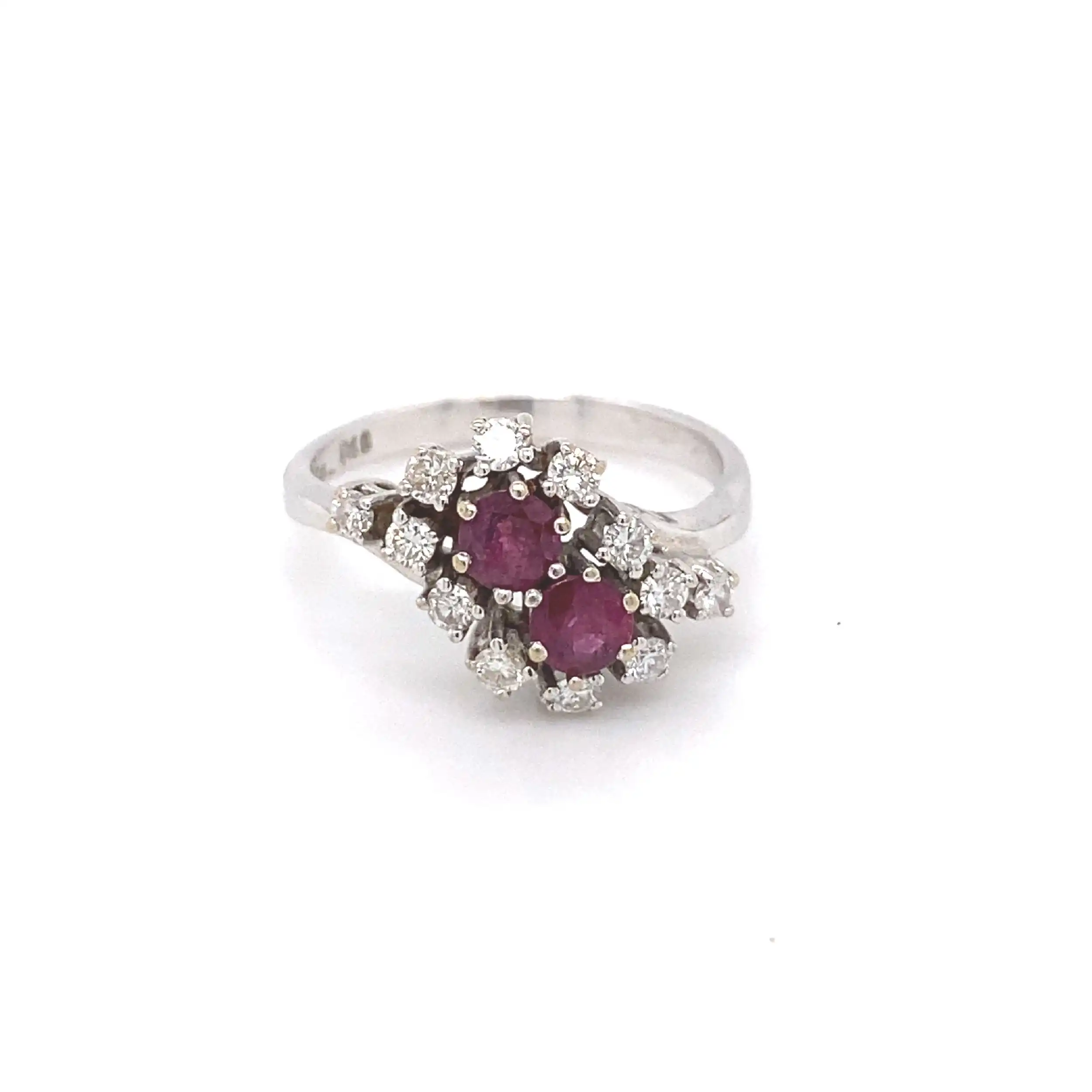 Ring Weißgold mit Brillanten und Rubinen