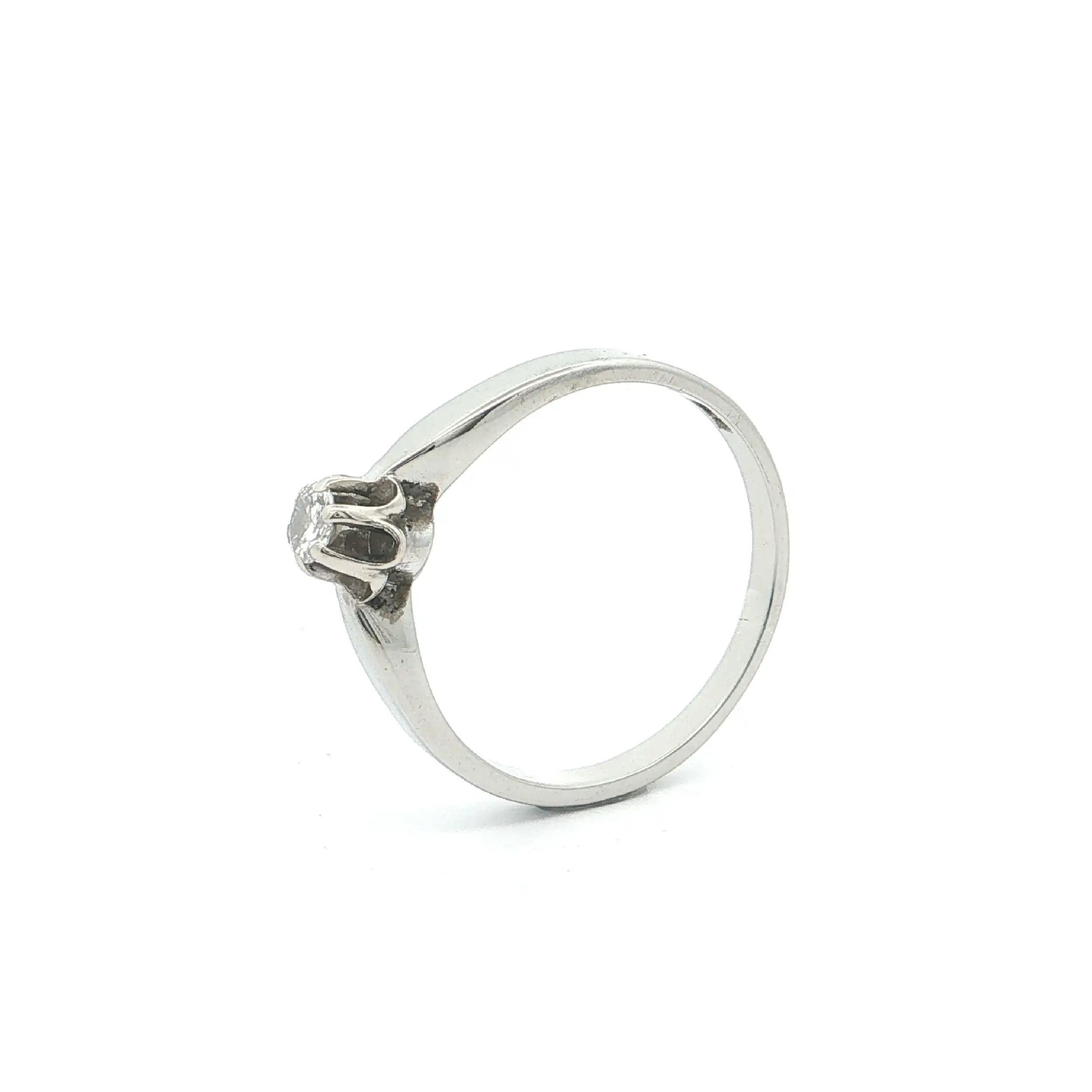Ring Weißgold mit Brillant, graviert mit 0,10ct