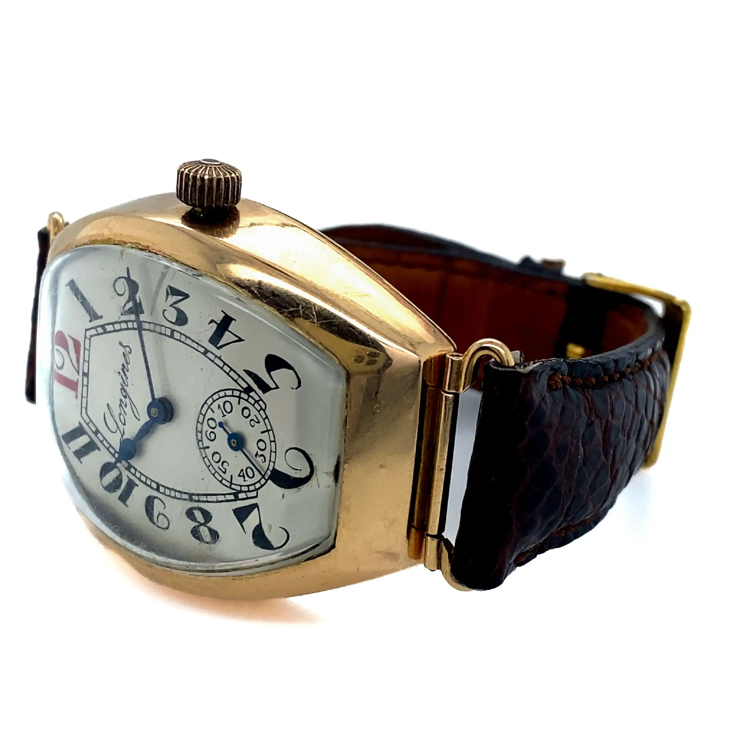Herrenuhr Longines Tonneau von 1916 mit Auszug aus den Archiven - Vintage Uhr Herrenuhr Longines Tonneau von 1916 mit Auszug aus den Archiven - Vintage Uhr
