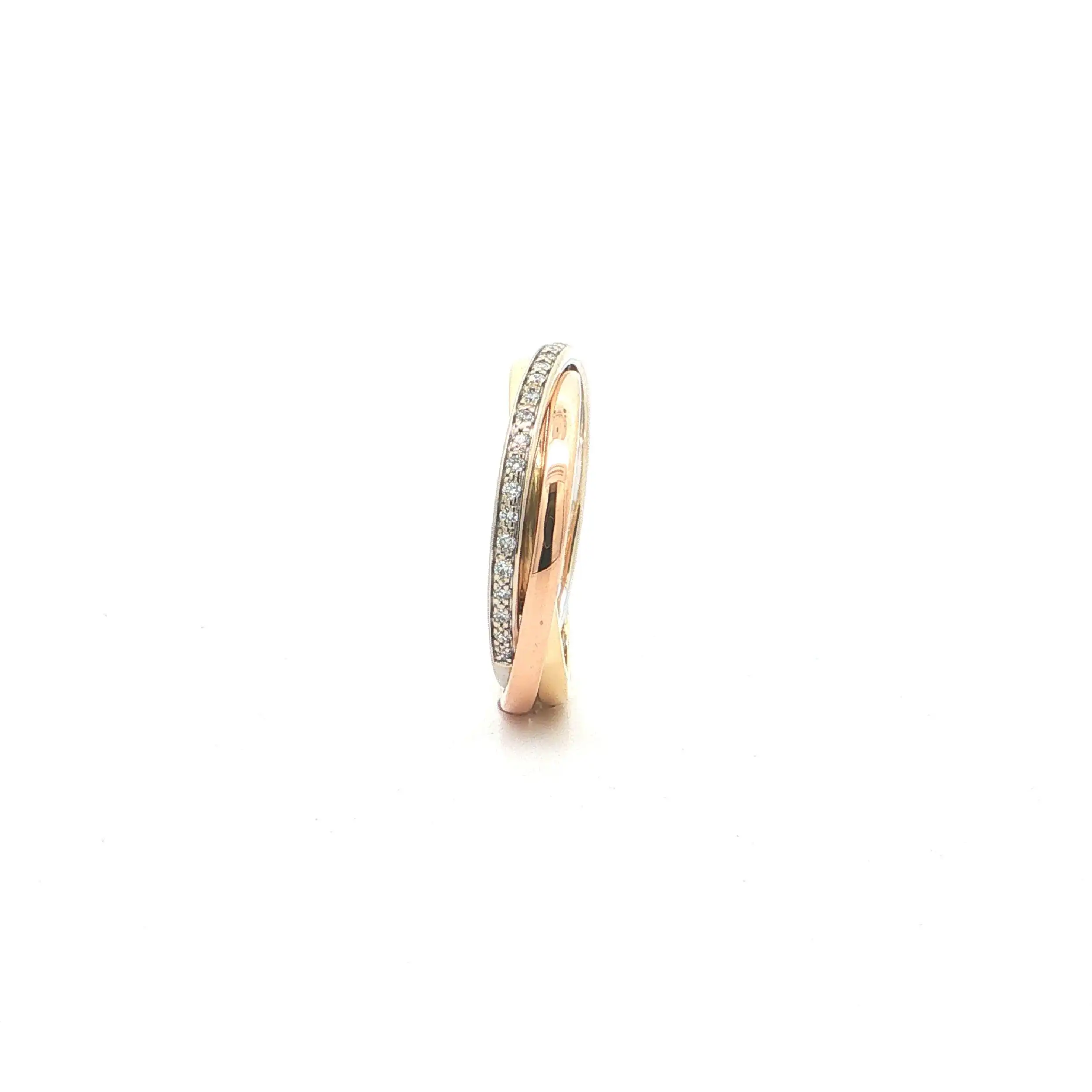 Ring Tricolor mit Brillanten 0,10ct. TW/SI
