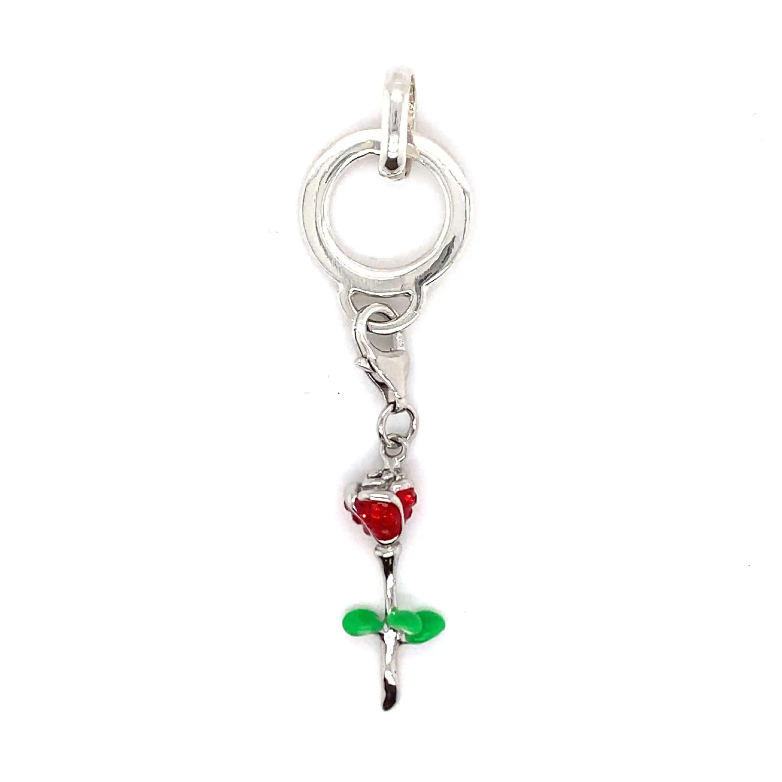 Silberanhänger Carrier mit Charm Rose Silberanhänger Carrier mit Charm Rose