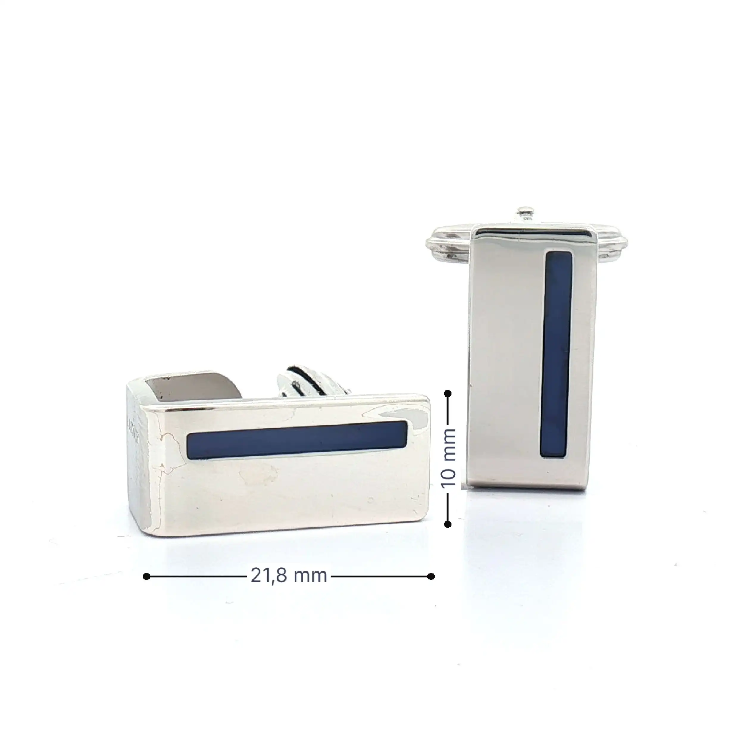 Manschetten Silber Lanvin Paris mit blauen Farbsteinen Manschetten Silber Lanvin Paris mit blauen Farbsteinen