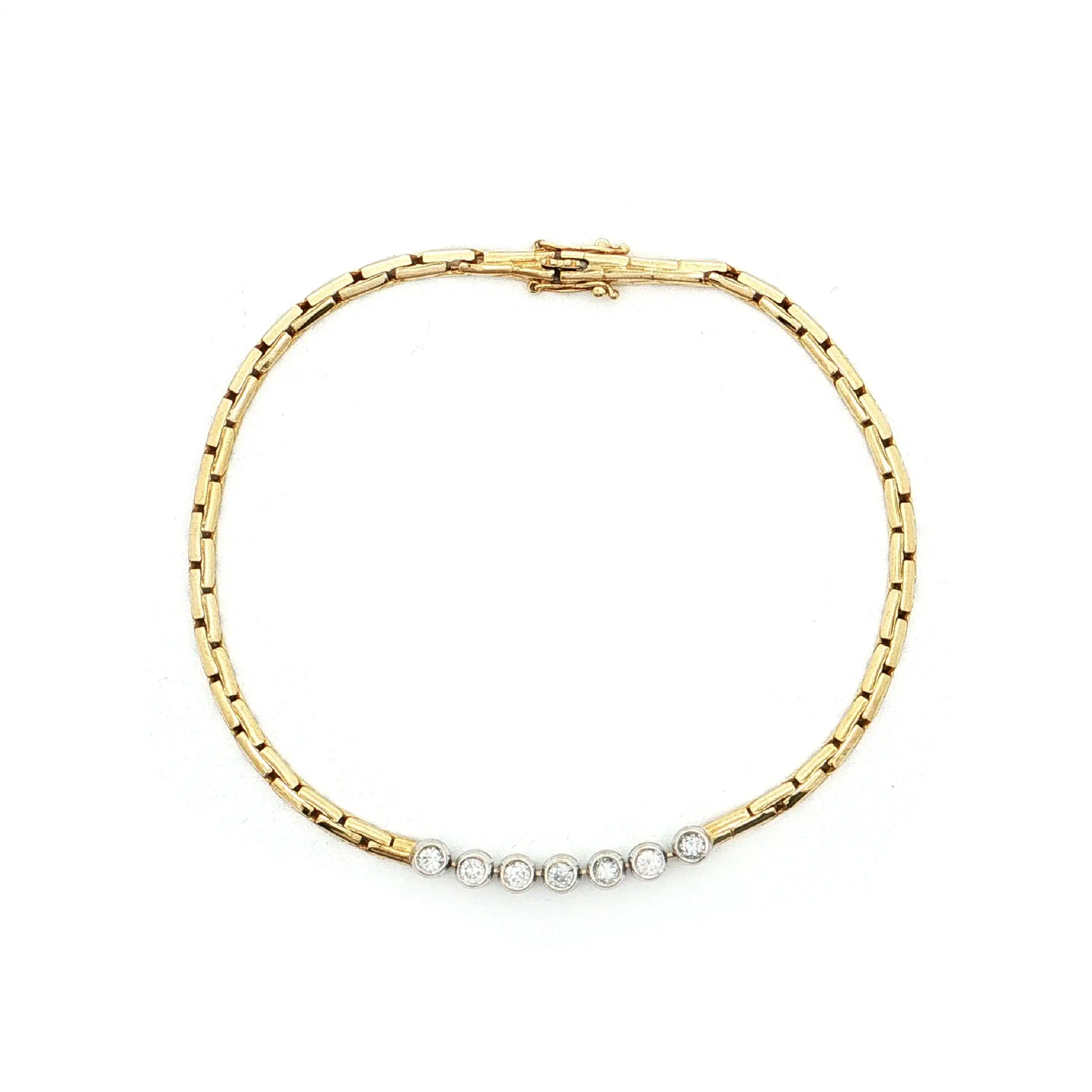Armband Bicolor mit Brillanten, graviert mit 0,36ct