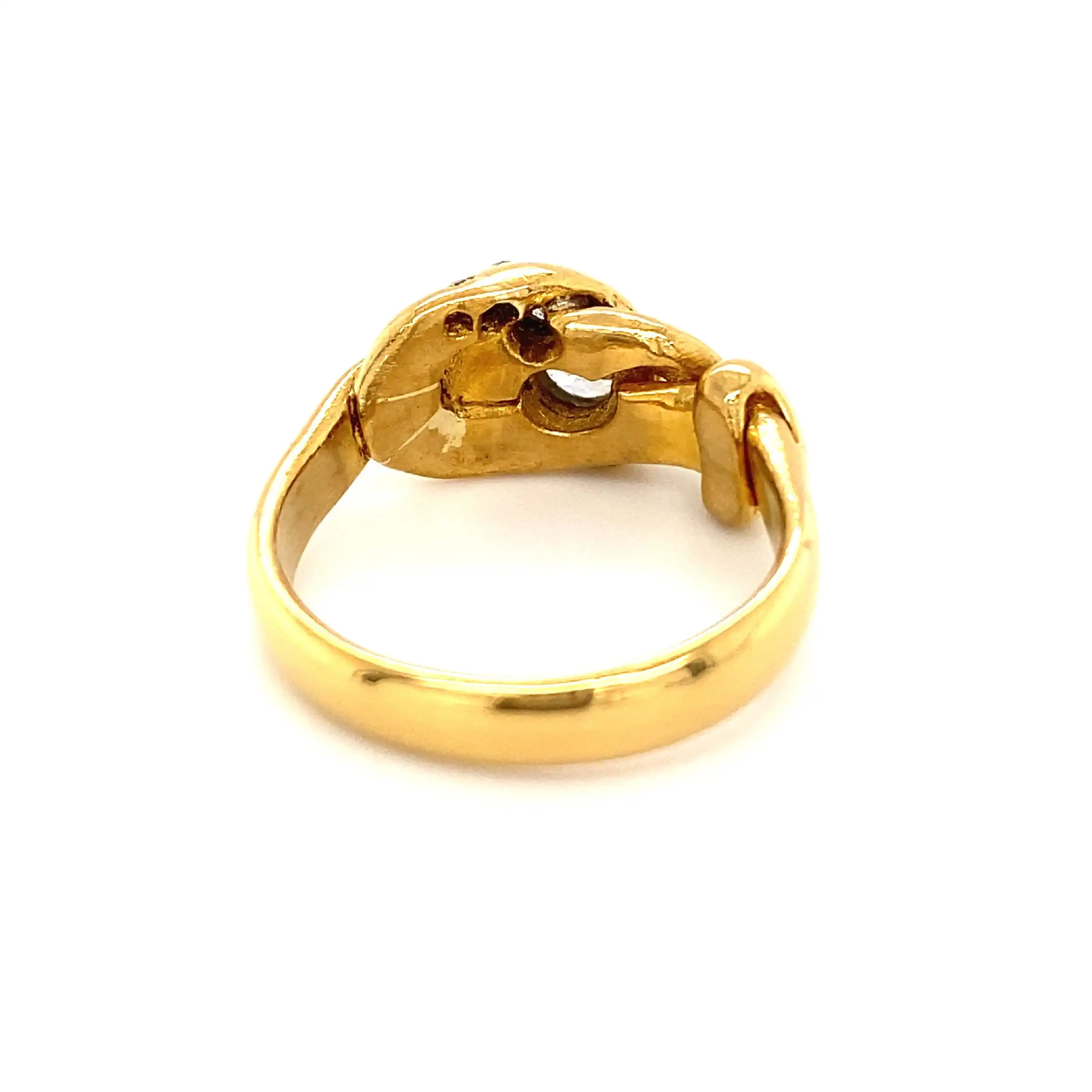 Ring Gelbgold mit Altschliff-Brillant & Diamanten Ring Gelbgold mit Altschliff-Brillant & Diamanten