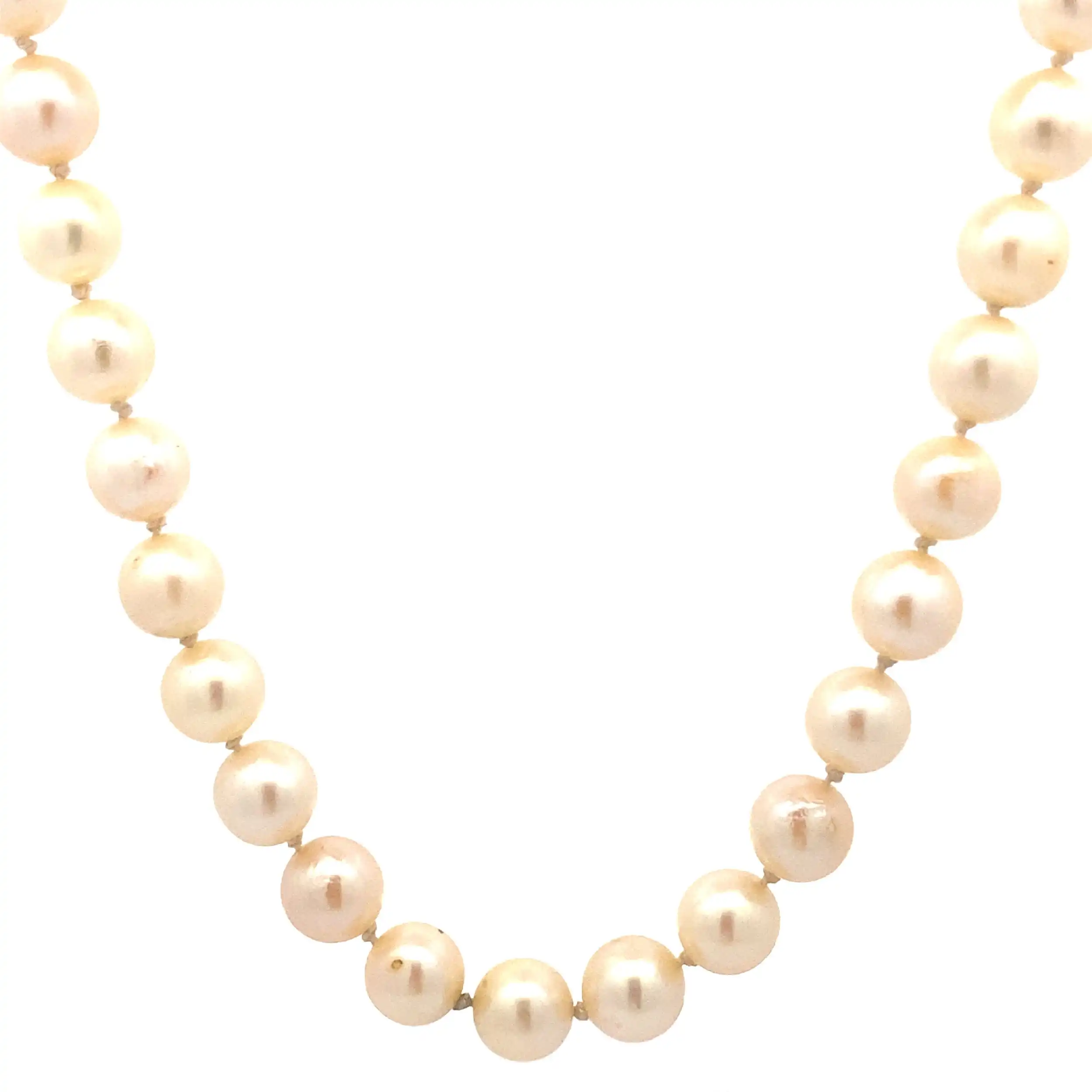 Perlenkette mit Verschluss Weißgold und Rubinen