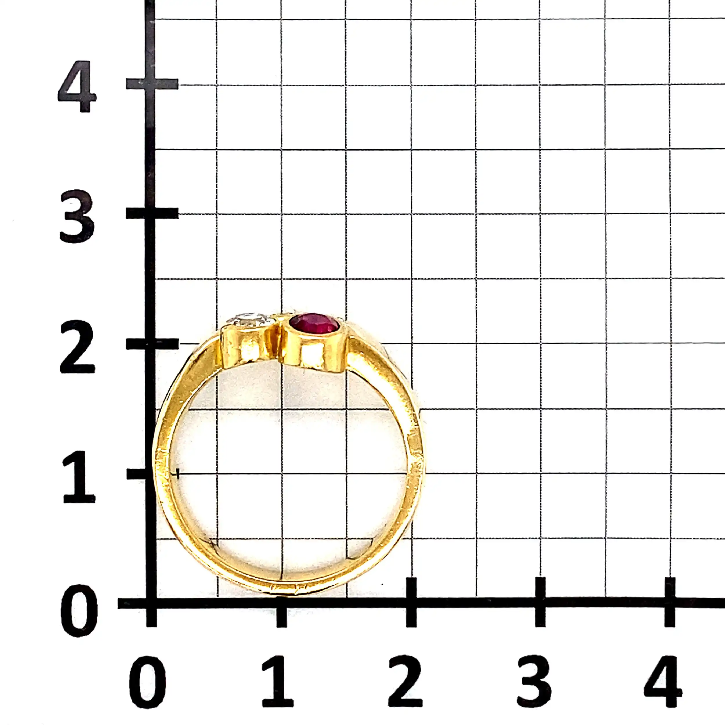 Ring Gelbgold mit Rubin und Brillanten Ring Gelbgold mit Rubin und Brillanten