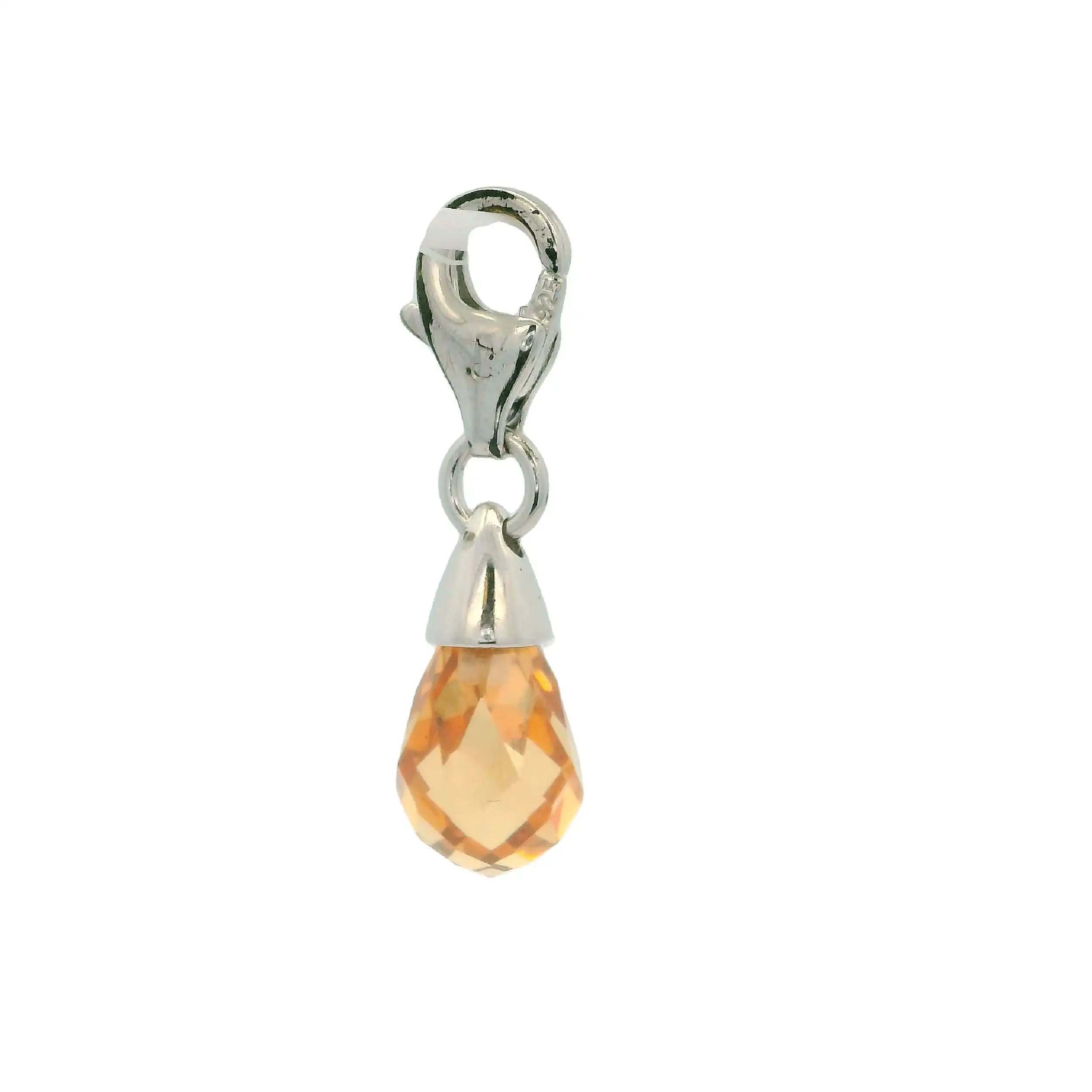 Charm Silber mit gelben Farbstein Charm Silber mit gelben Farbstein