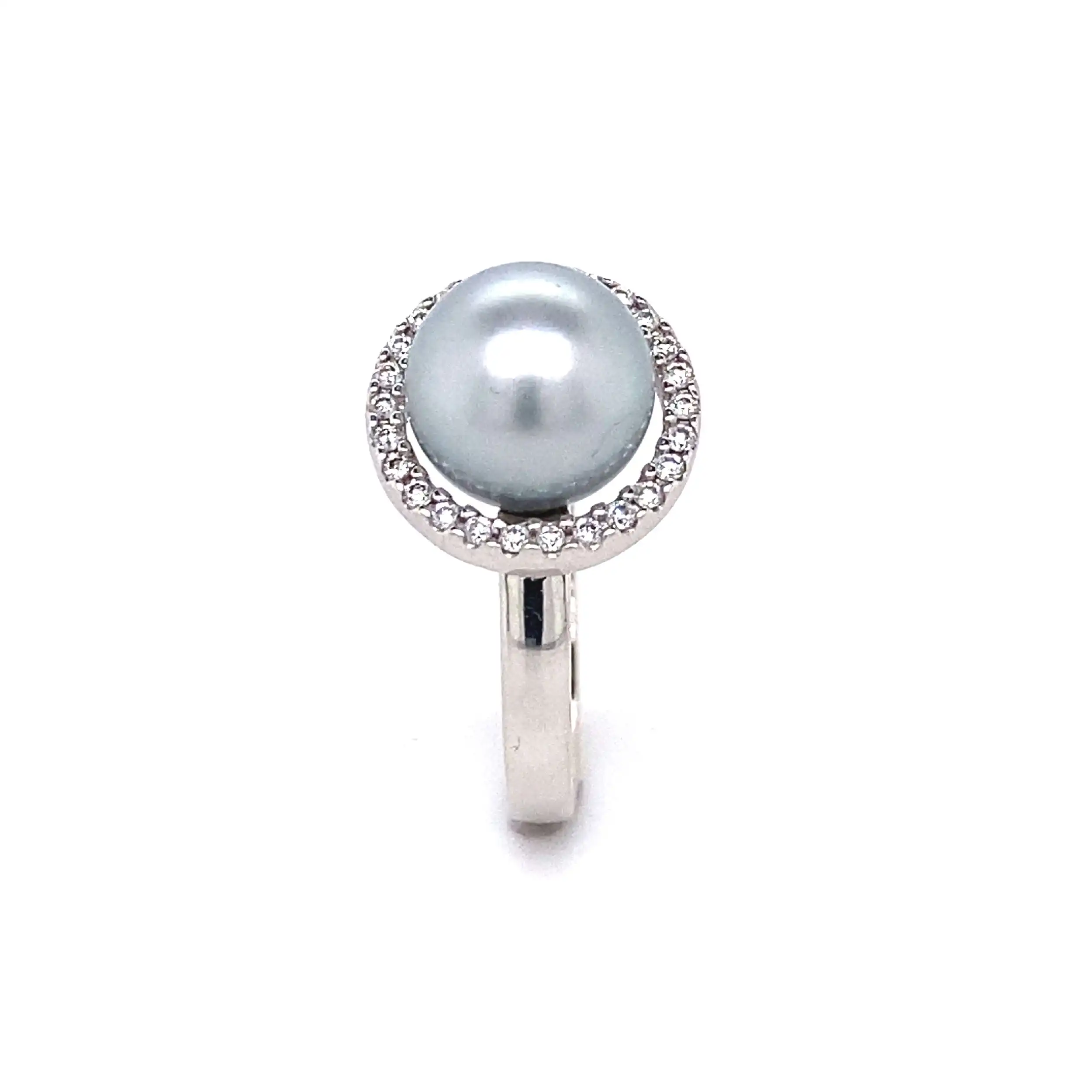 Ring Weißgold mit Perle und Brillanten