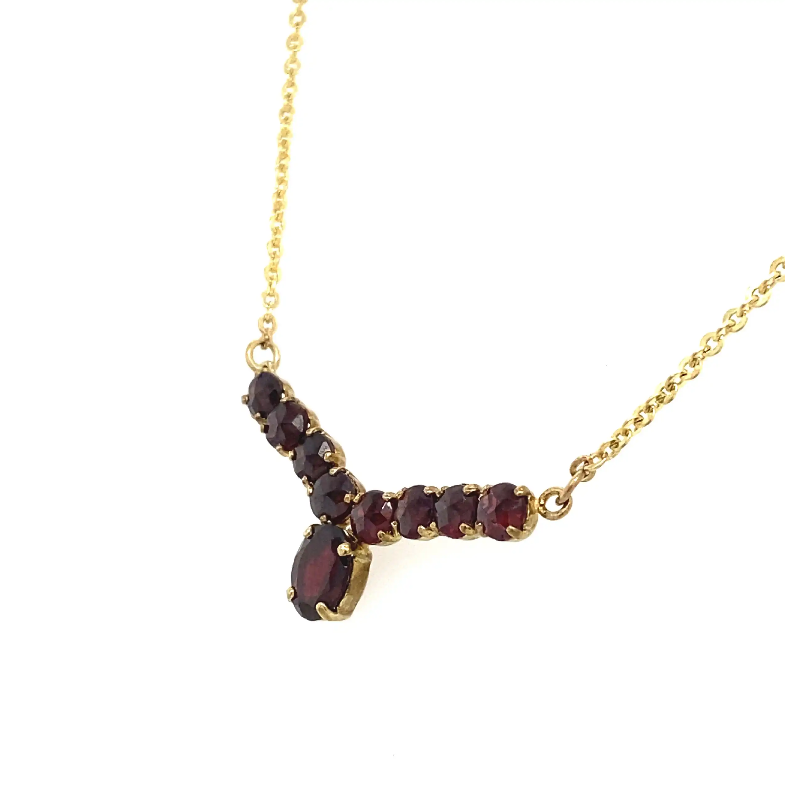 Collier Gelbgold mit Granat Collier Gelbgold mit Granat