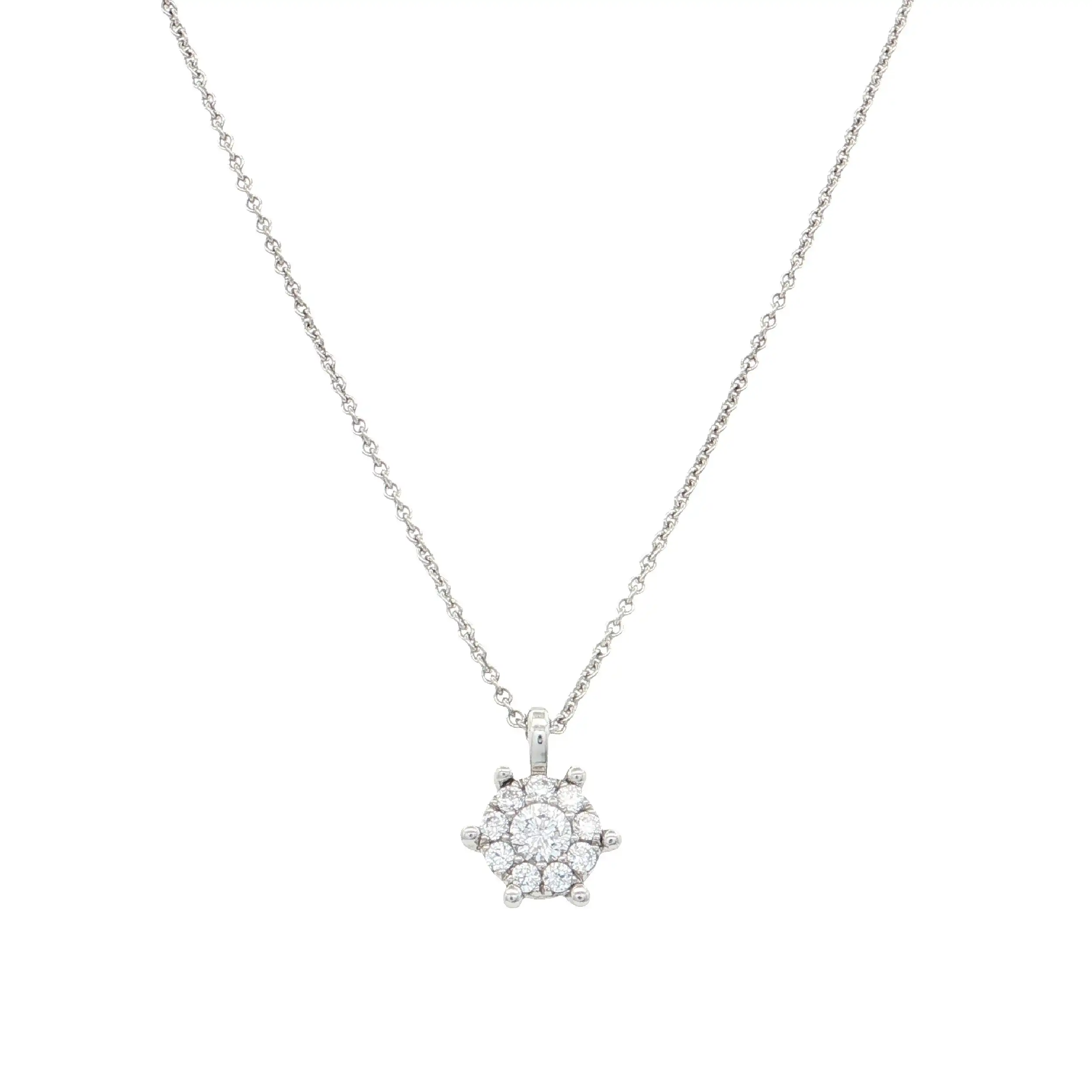 Ankercollier Weißgold mit Zirkonia