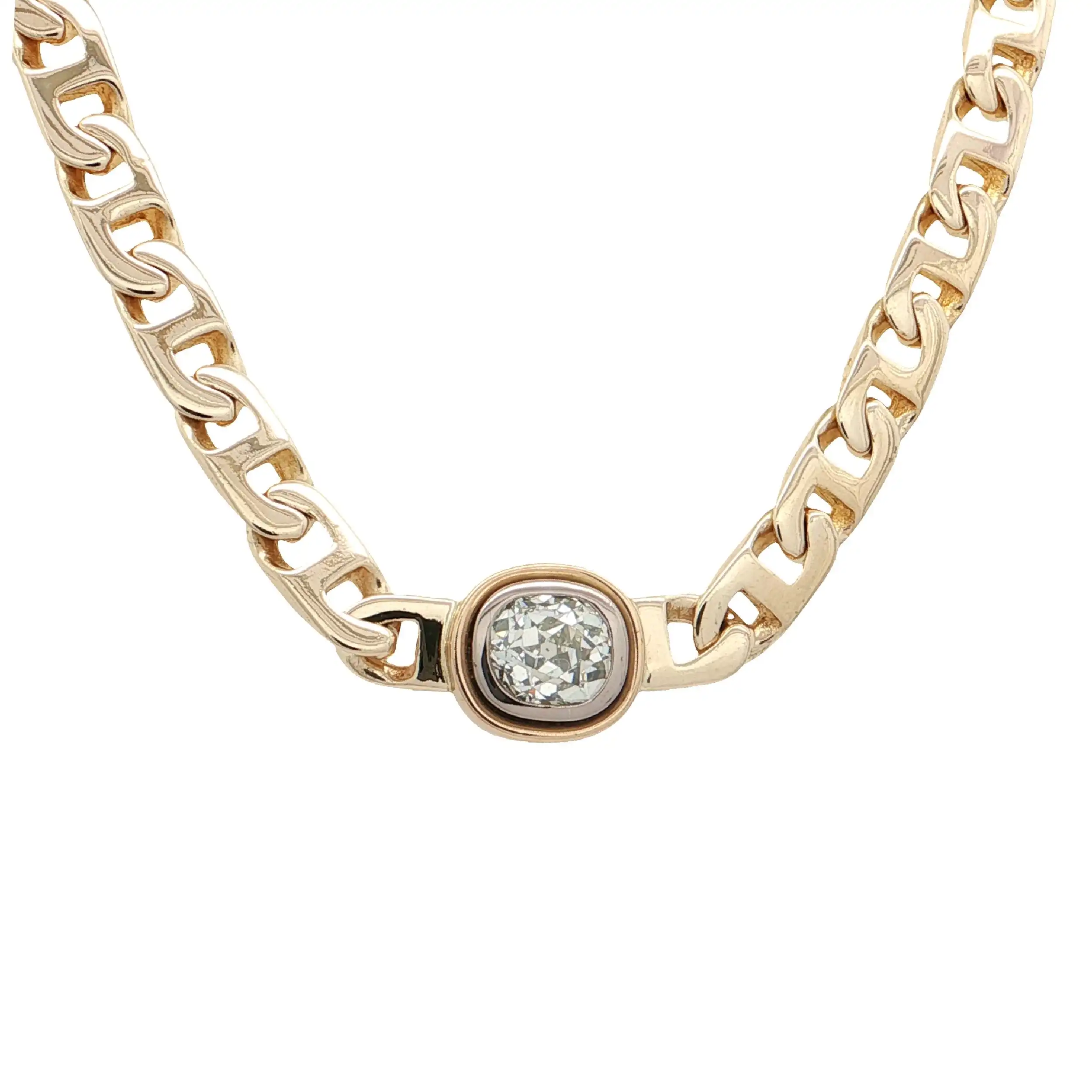 Collier Gelbgold mit Cushion Diamant Collier Gelbgold mit Cushion Diamant