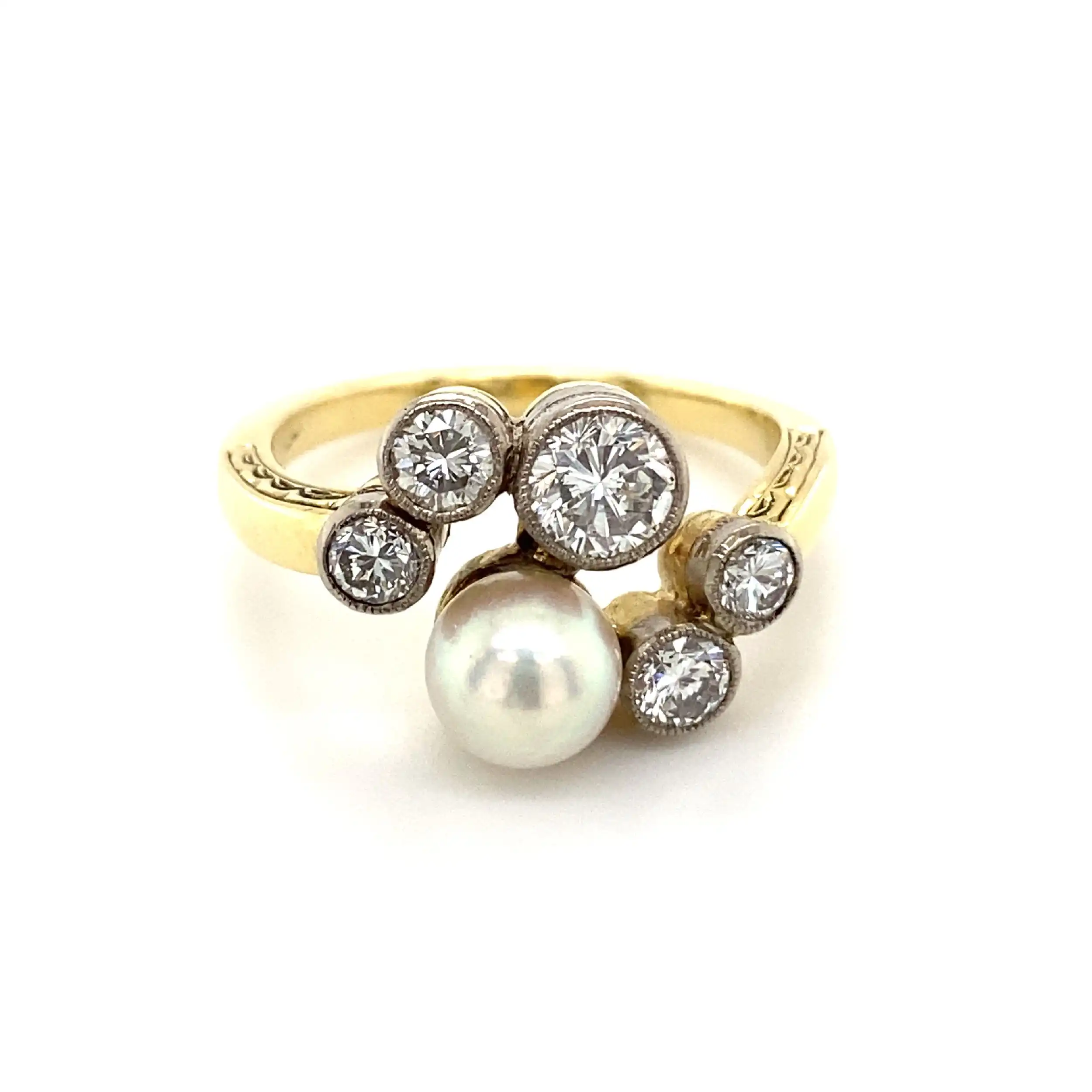 Ring Bicolor mit Perle & Brillanten Ring Bicolor mit Perle & Brillanten