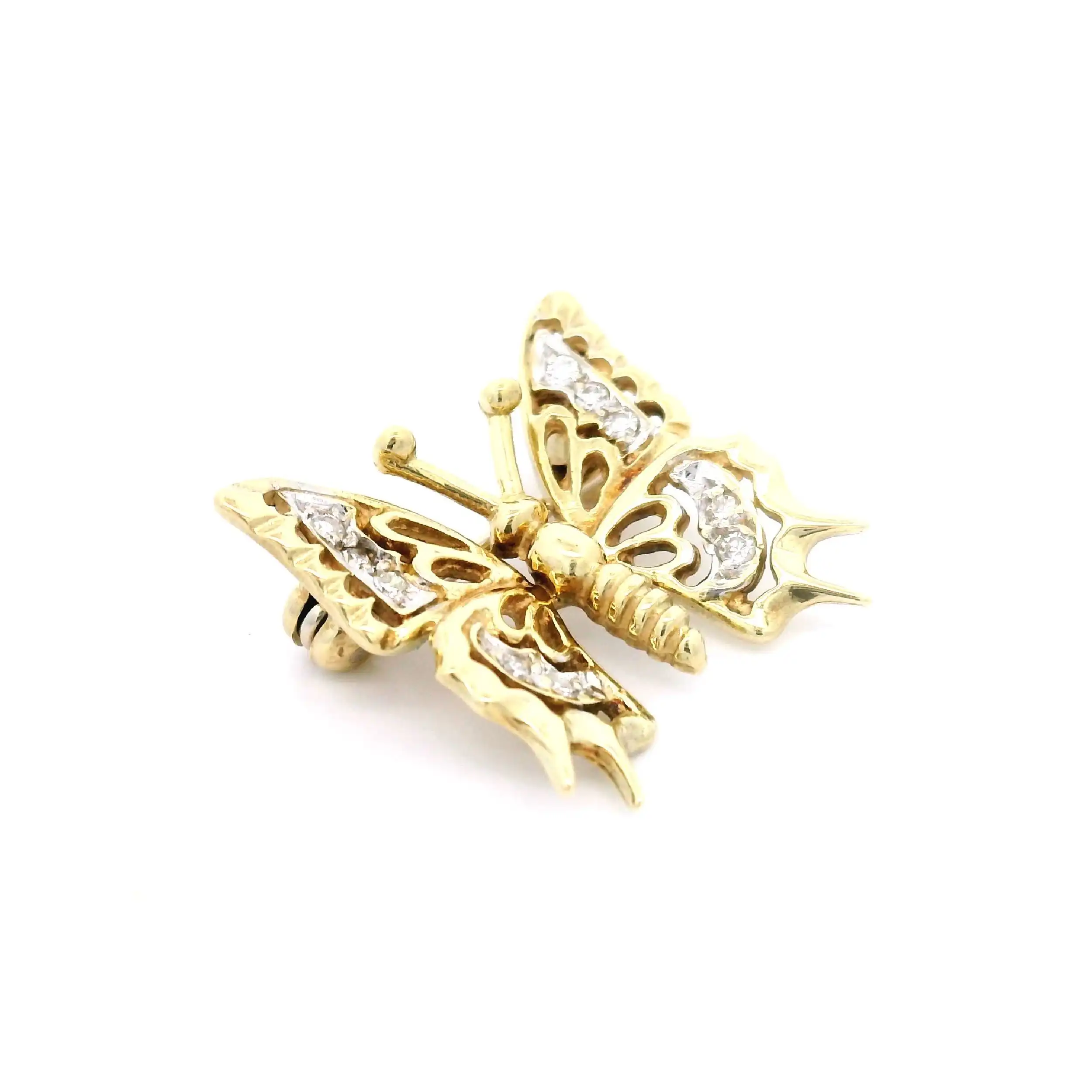Brosche Bicolor Schmetterling mit Diamanten Brosche Bicolor Schmetterling mit Diamanten
