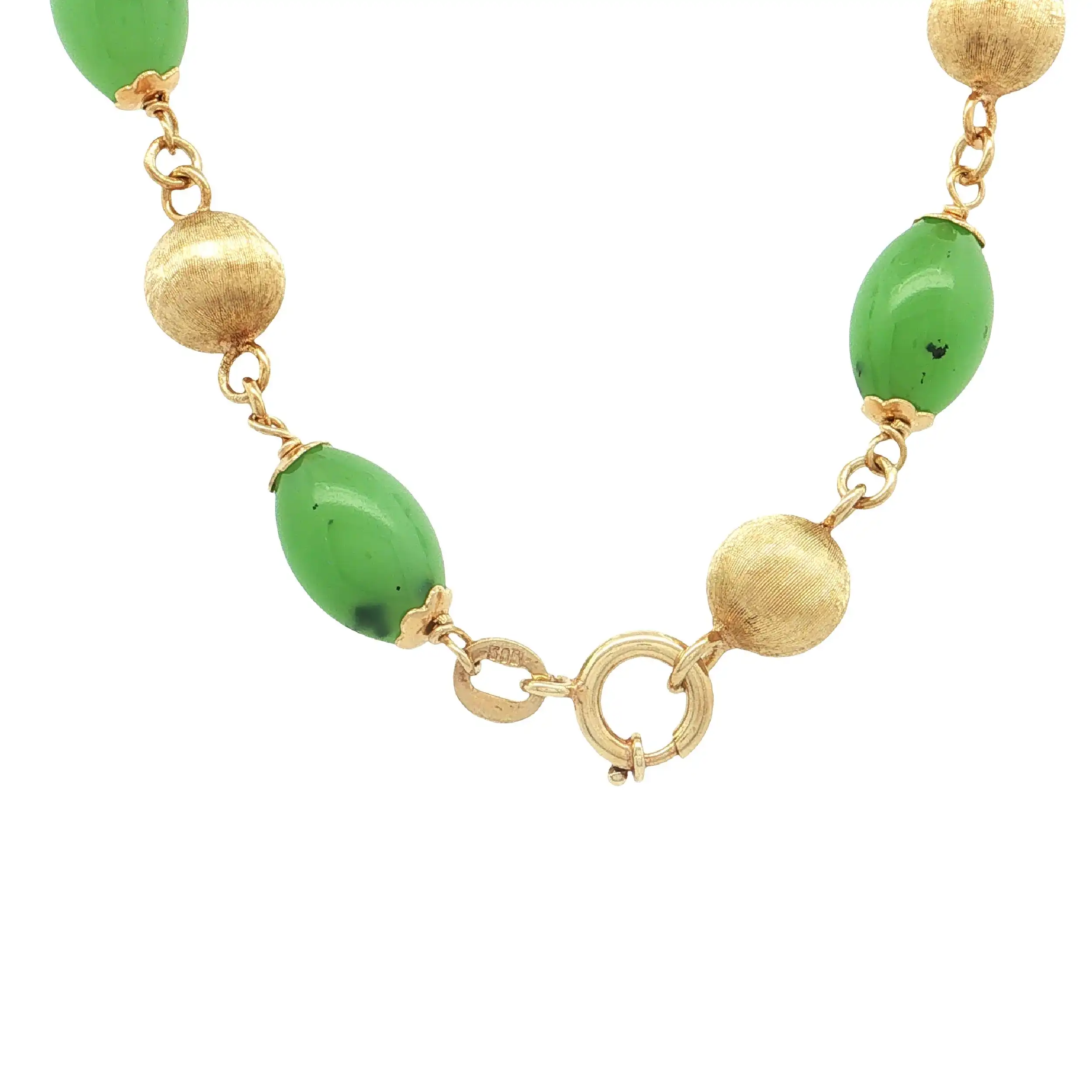 Kette Gelbgold mit Chrysoprasen