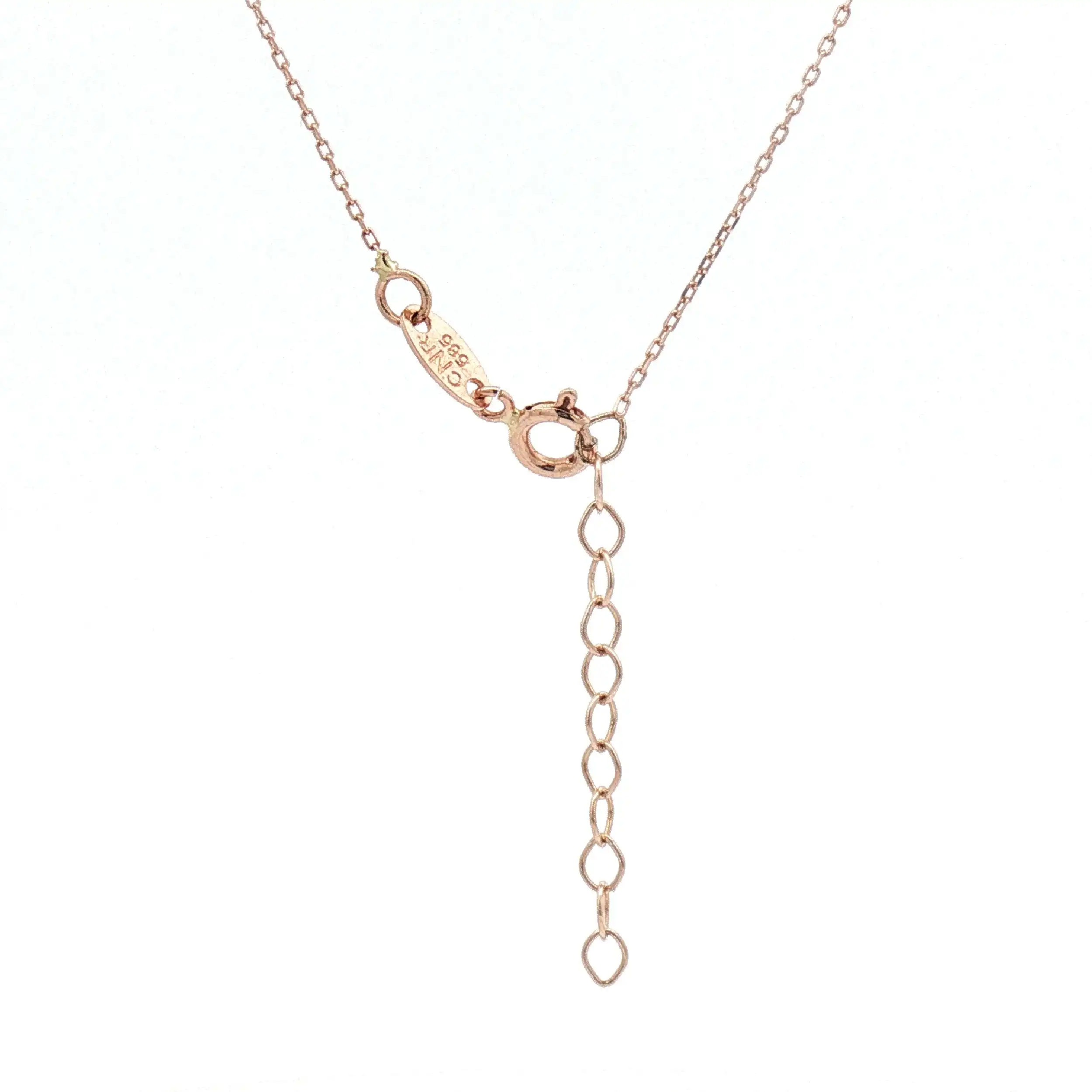 Ankerkette Rosegold mit Zirkoniastein Anhänger