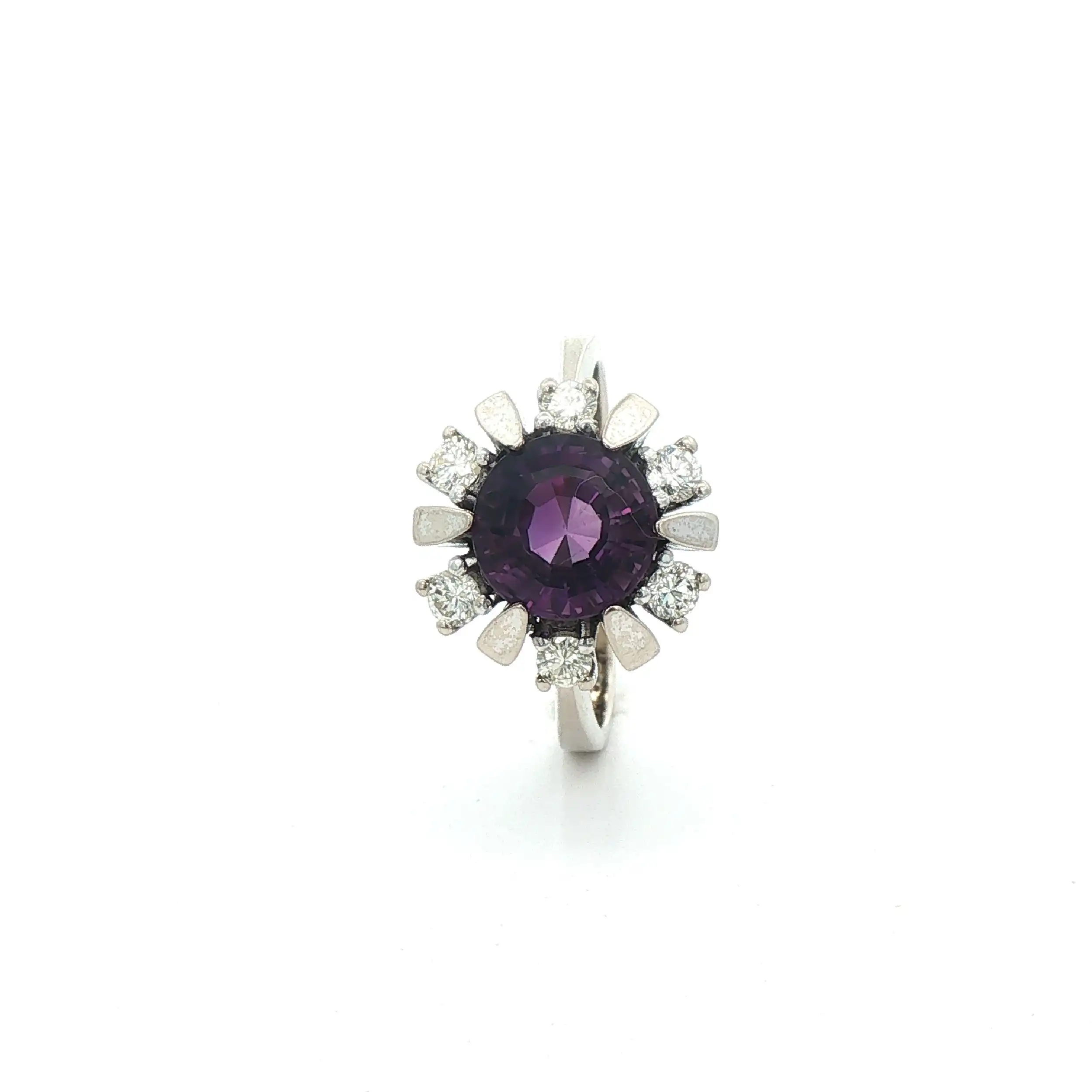 Ring Weißgold mit Brillanten und Amethyst