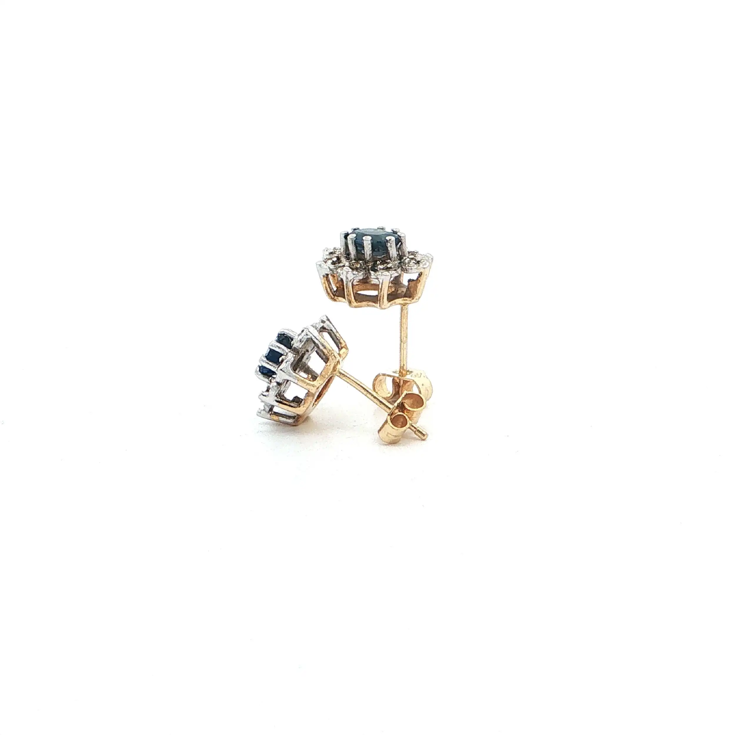 Ohrstecker Bicolor mit Saphir & Diamanten Ohrstecker Bicolor mit Saphir & Diamanten