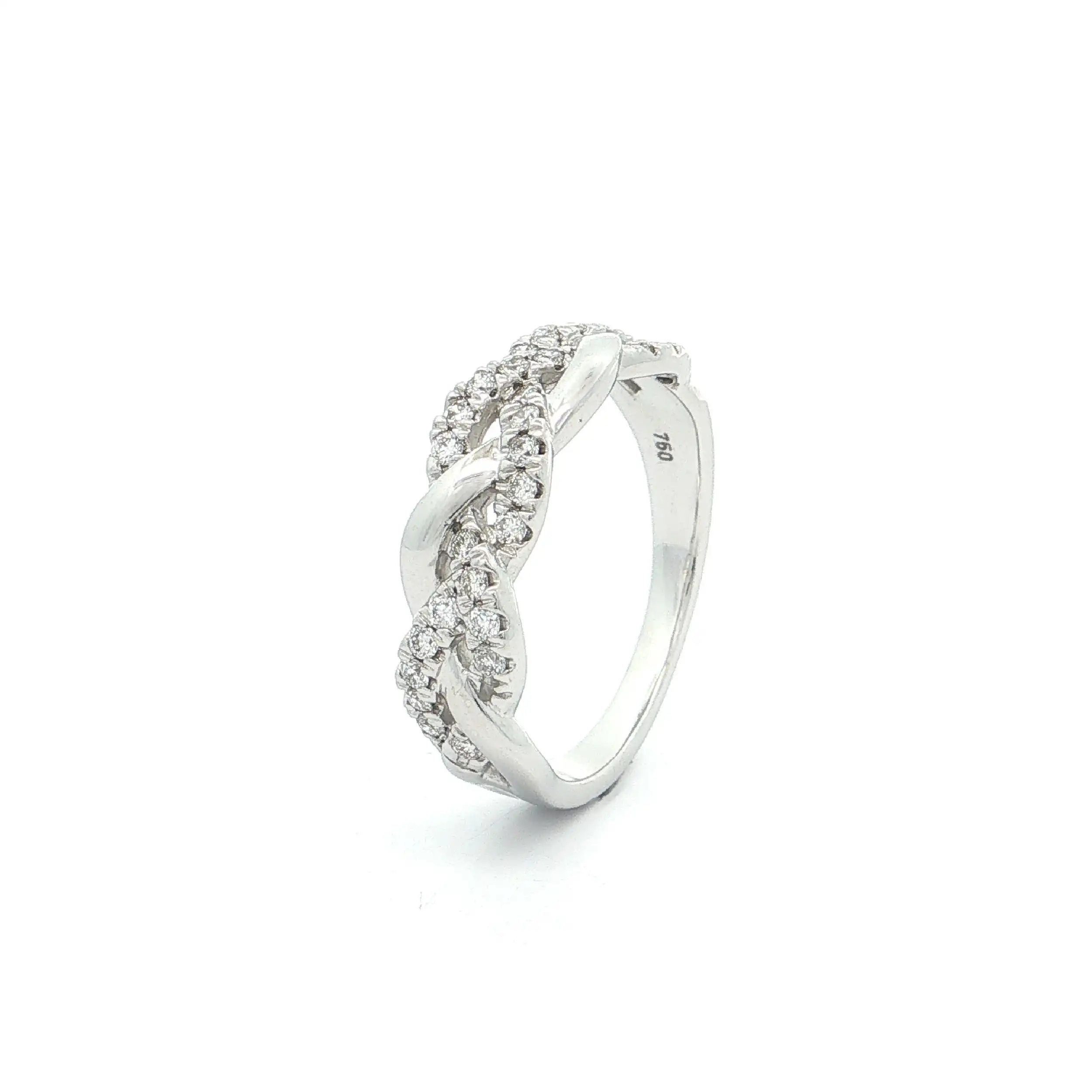 Ring Weißgold geflochten mit Brillanten Ring Weißgold geflochten mit Brillanten
