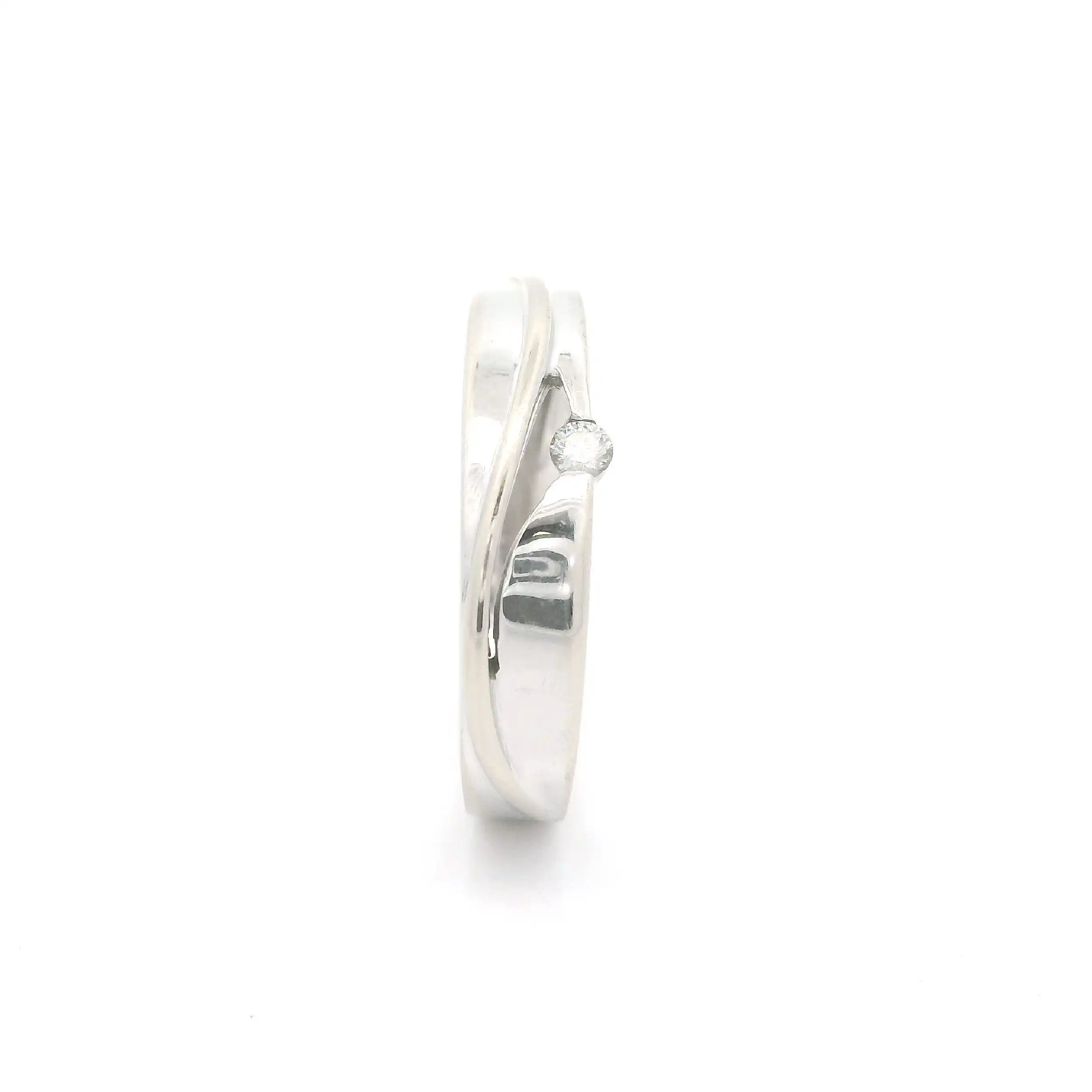 Ring Weißgold mit Brillant 0,05ct graviert