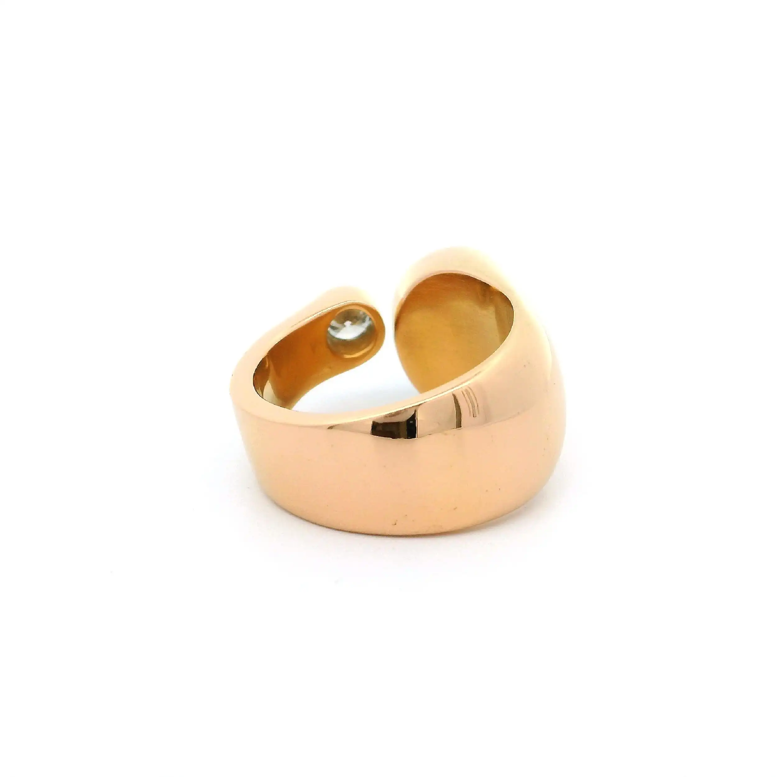 Ring Gelbgold mit Smaragd Cabochon & Brillant