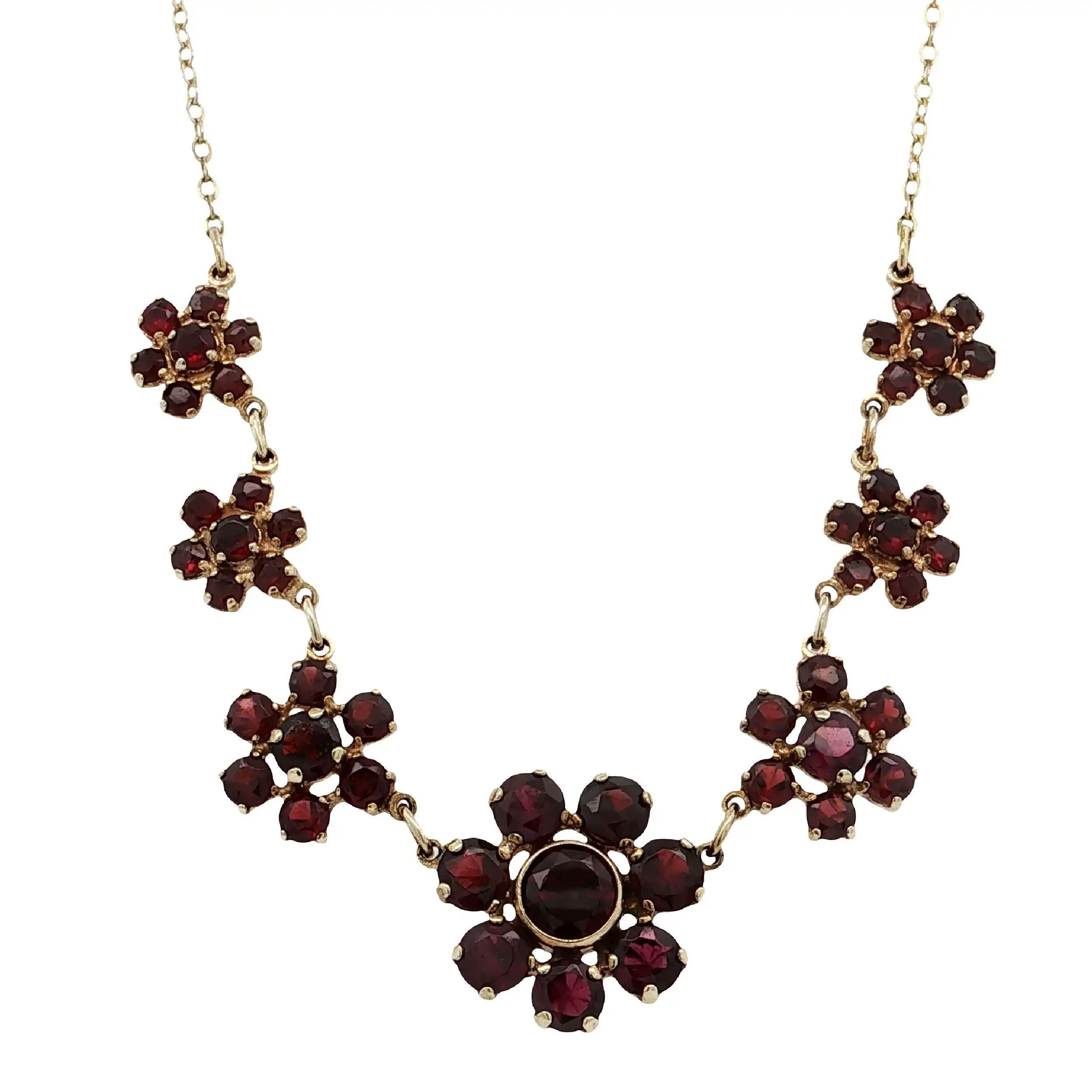 Collier Gelbgold mit Granat Collier Gelbgold mit Granat
