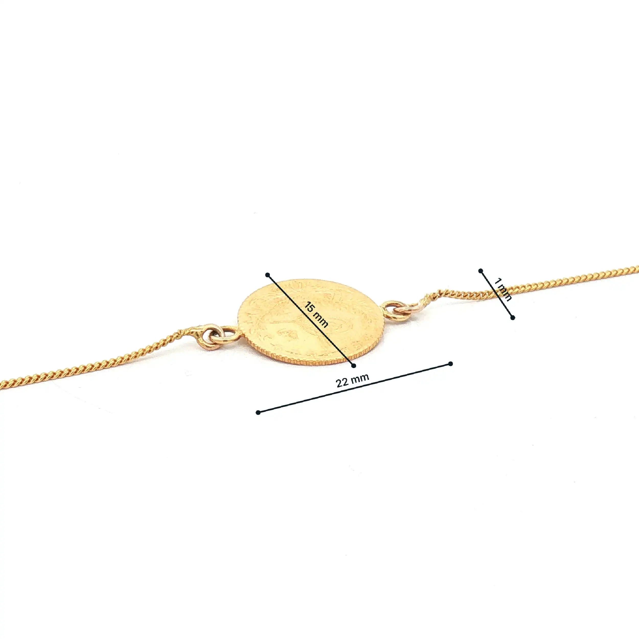 Panzerarmband Gelbgold mit Münze