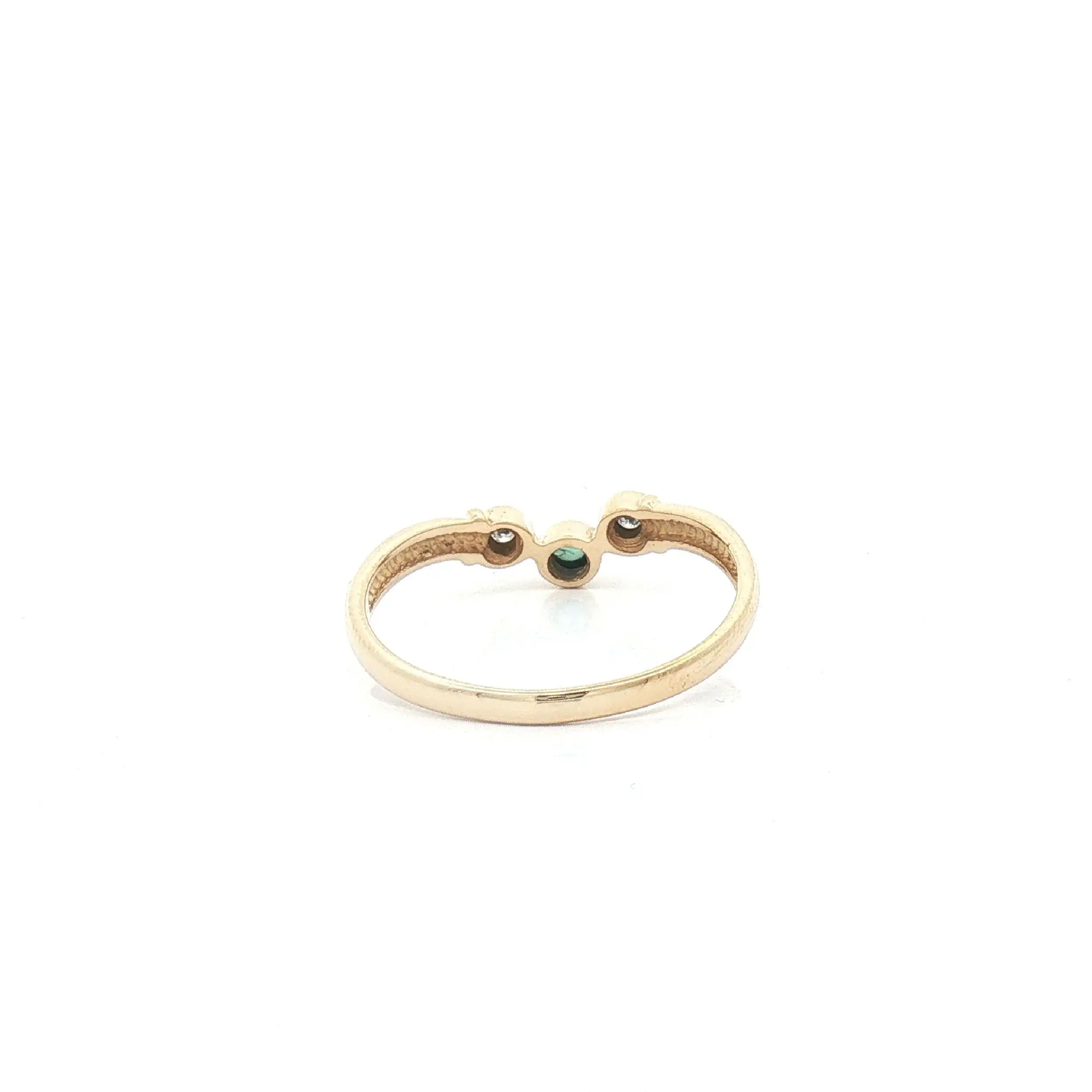 Ring Bicolor mit blauem Cabochon und Brillanten