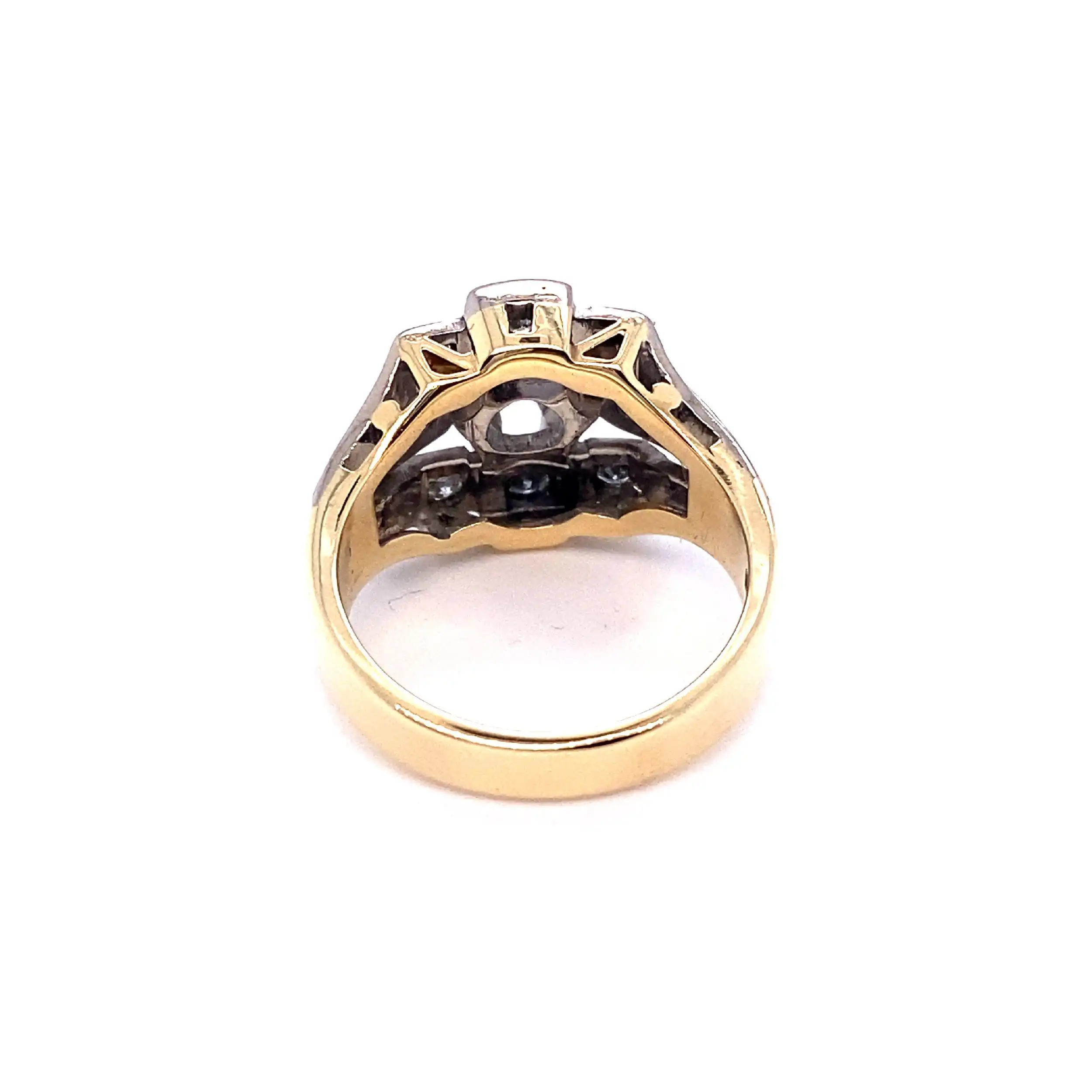 Ring bicolor mit Solitär ca. 0,65ct und Melee Brillanten Ring bicolor mit Solitär ca. 0,65ct und Melee Brillanten
