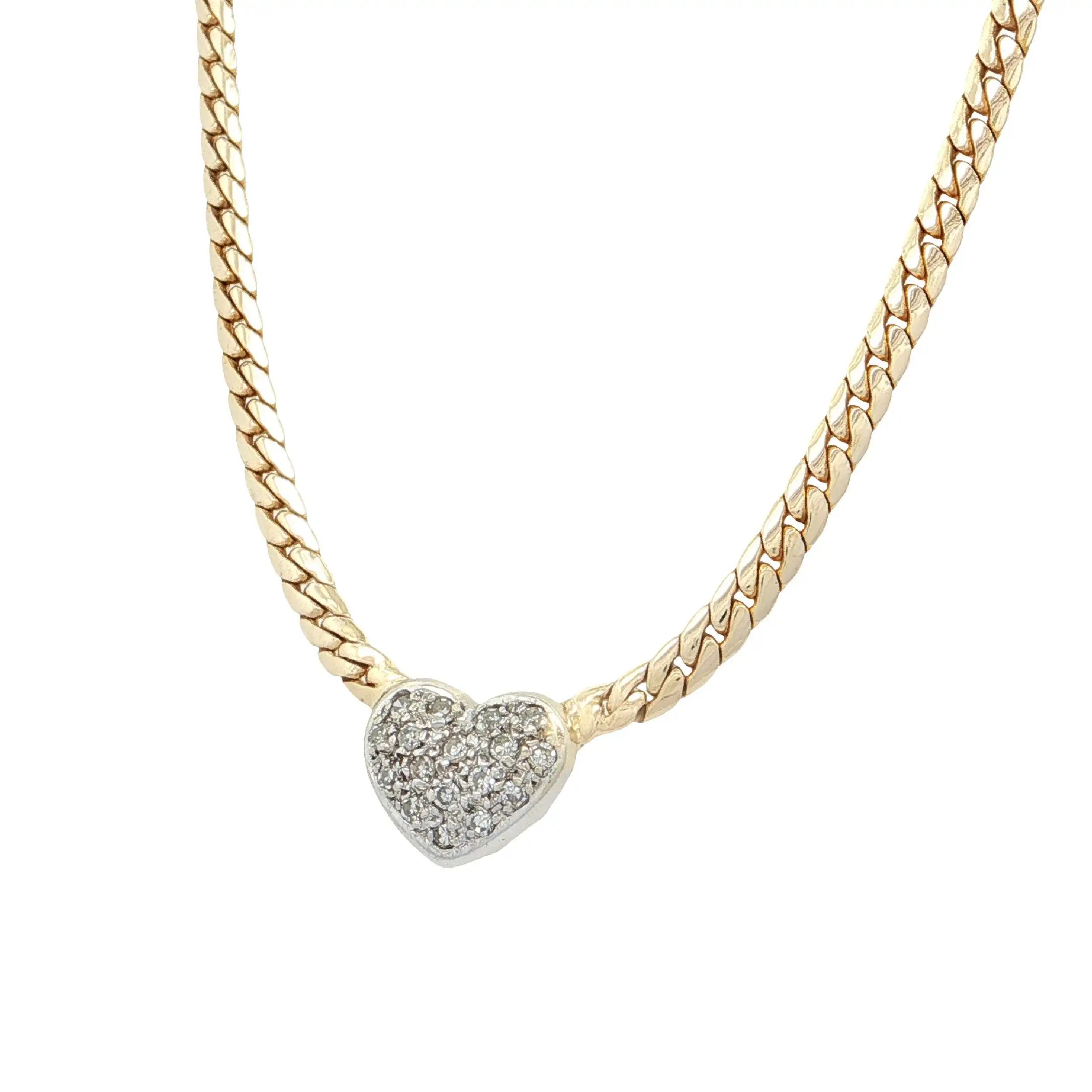 Herzcollier Bicolor mit Brillanten Herzcollier Bicolor mit Brillanten