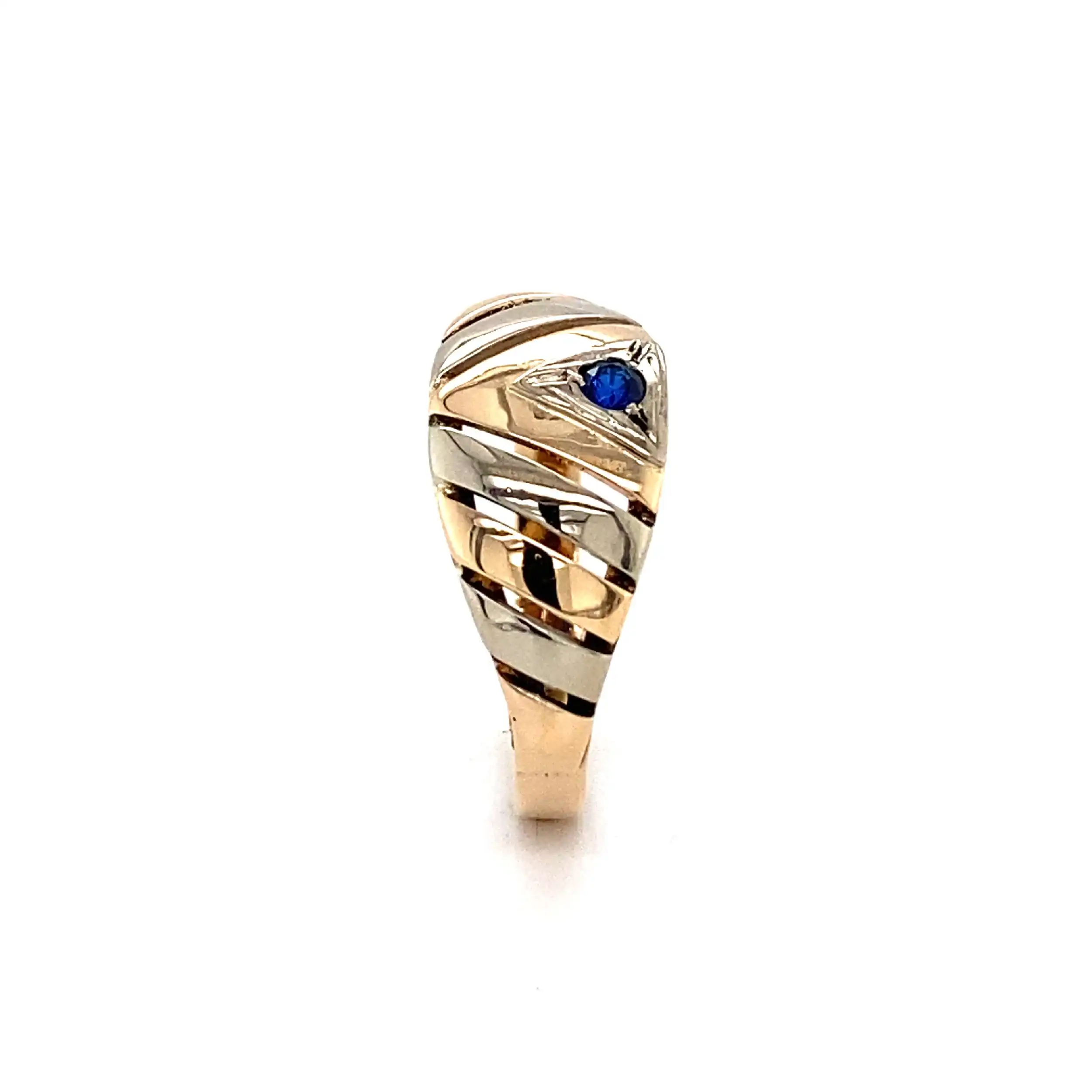 Ring Bicolor mit blauem Farbstein