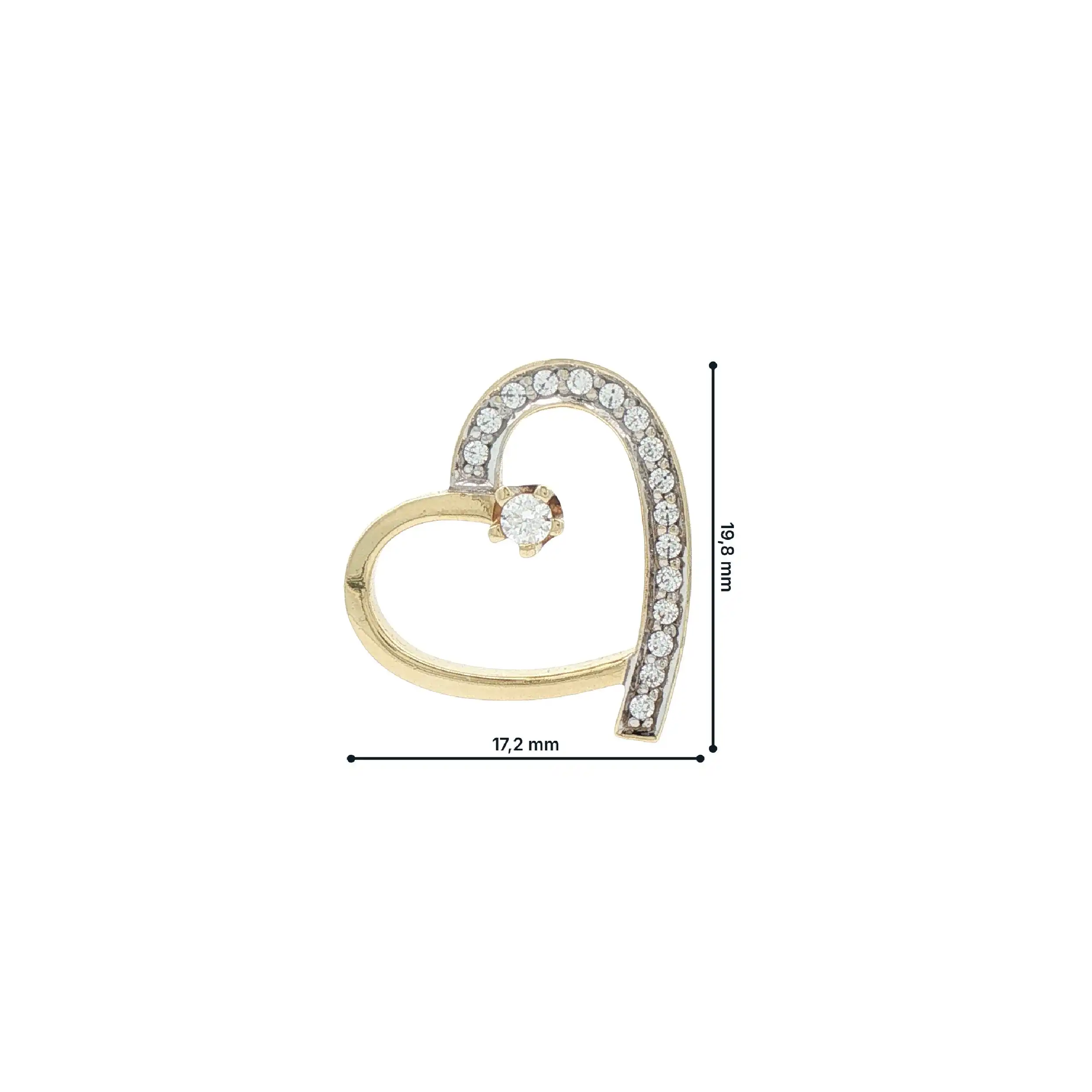 Anhänger Gelbgold Herz mit Zirkonia Anhänger Gelbgold Herz mit Zirkonia