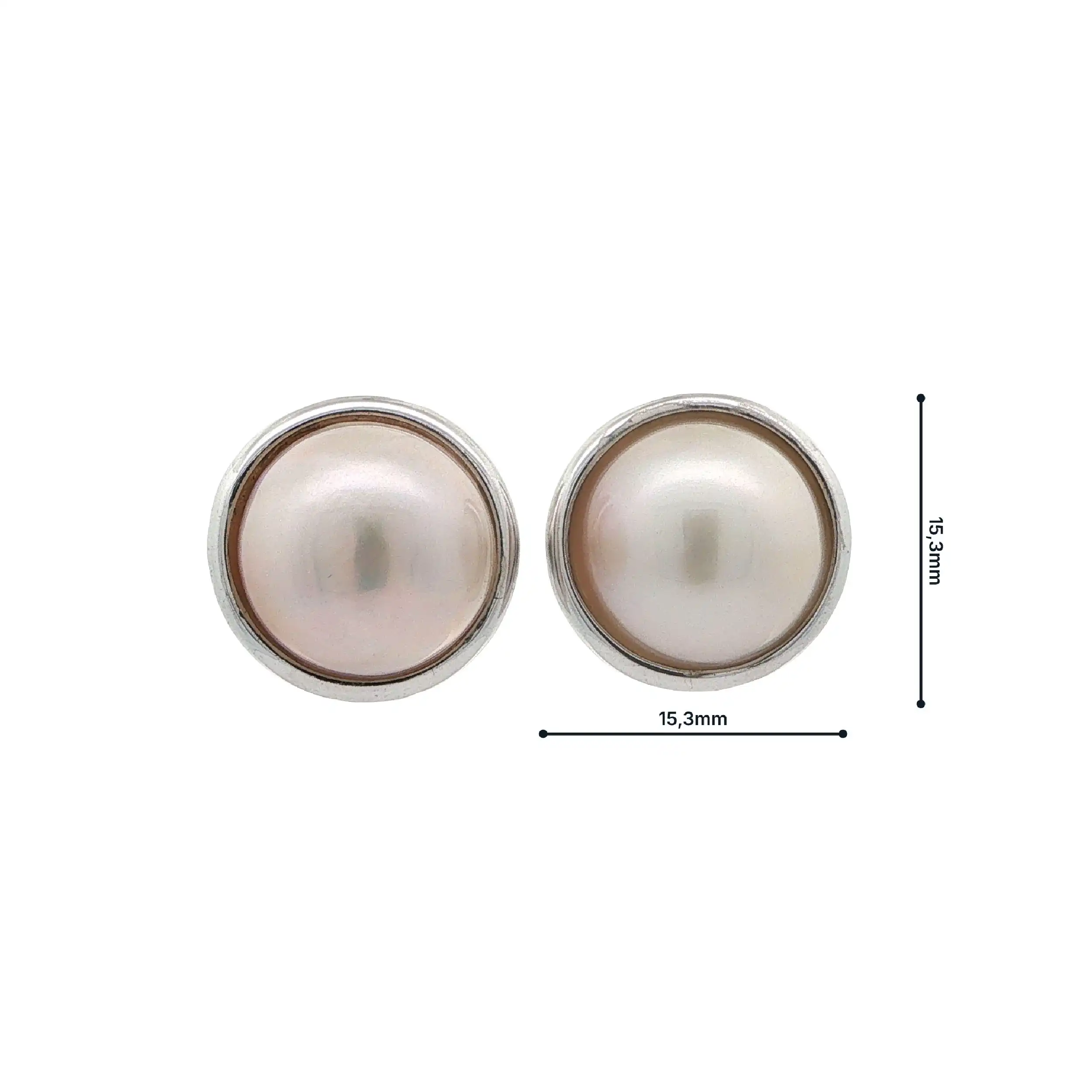 Ohrstecker Silber mit Synthetischer Marbé-Perle Ohrstecker Silber mit Synthetischer Marbé-Perle