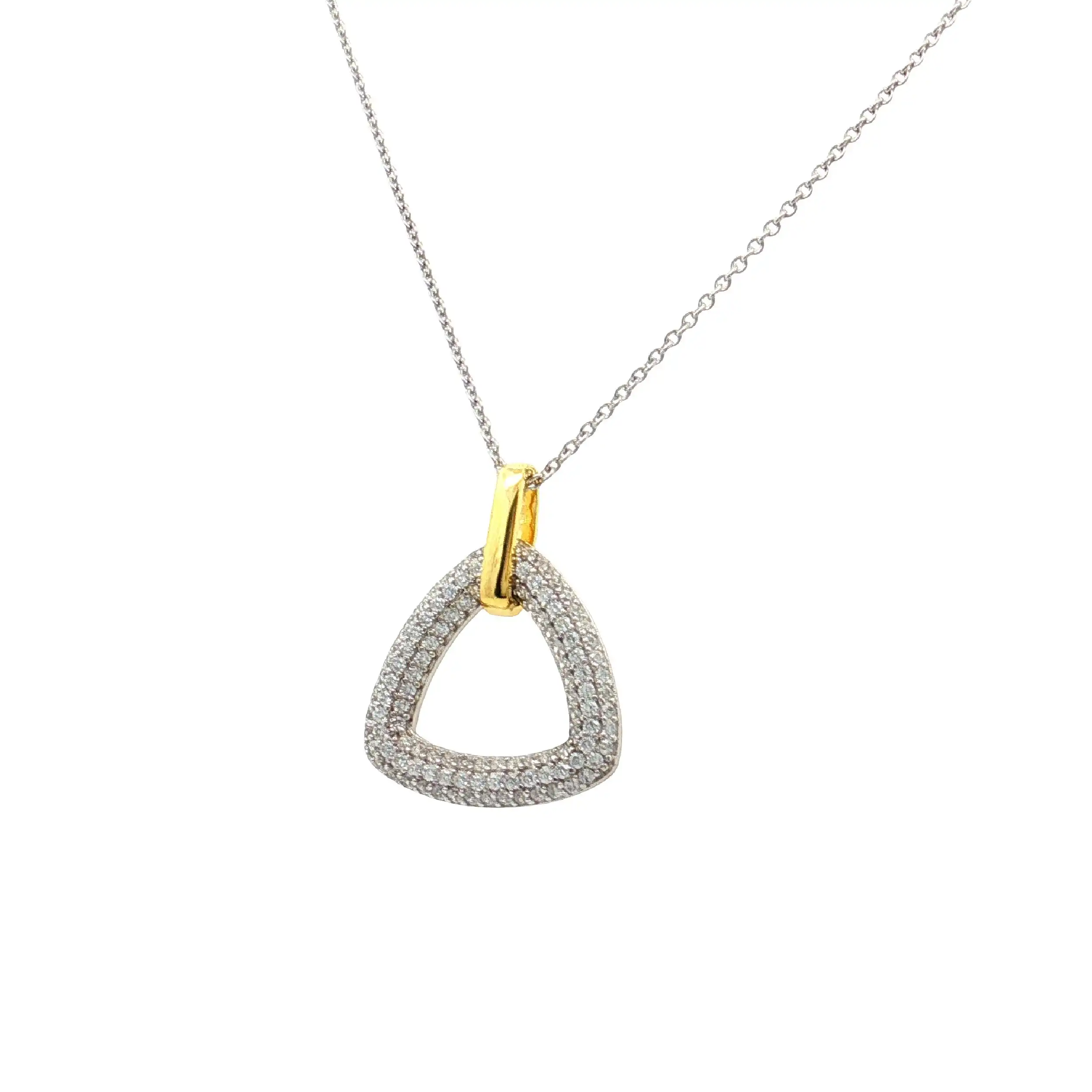 Ankercollier Silber teilvergoldet mit Zirkonia