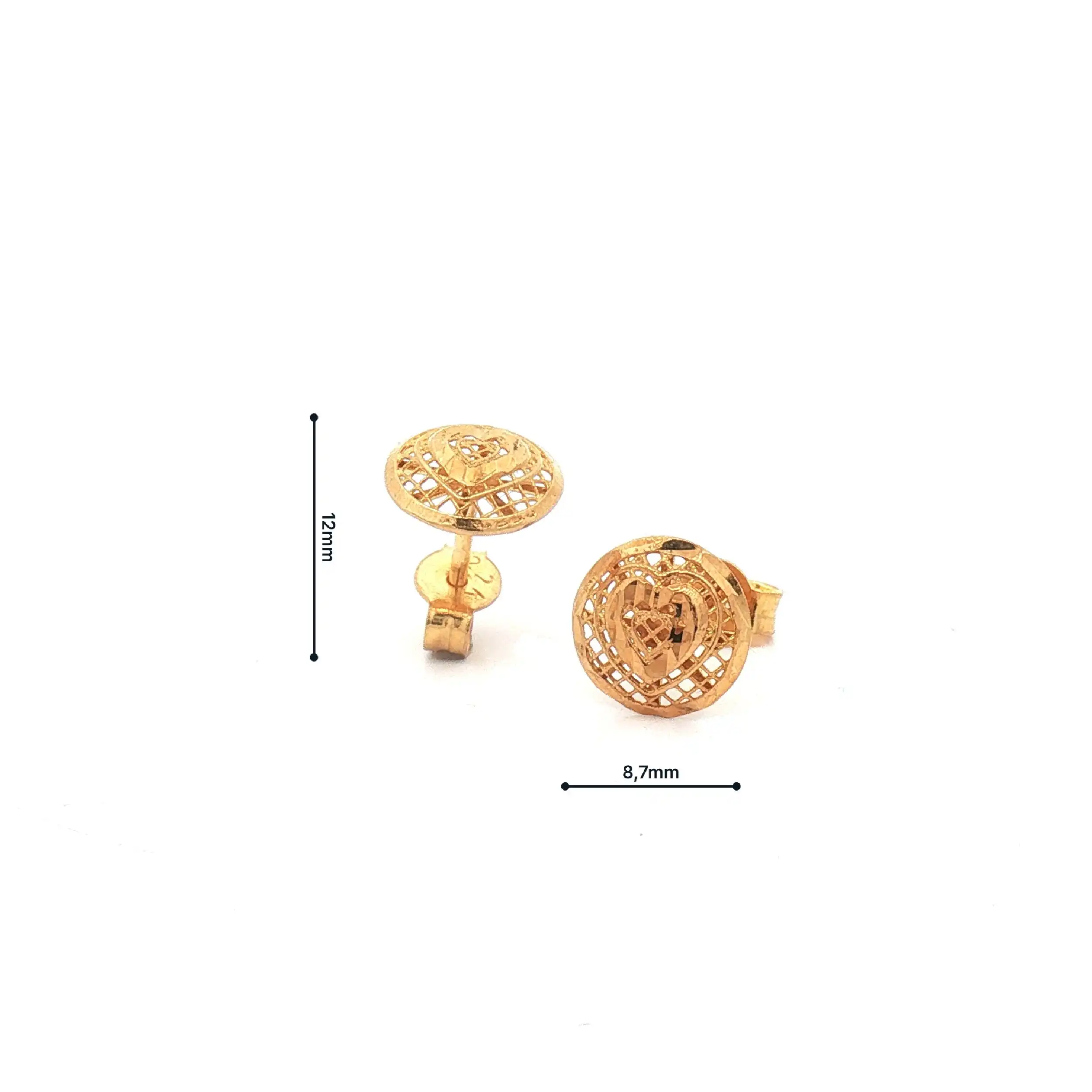 Ohrstecker Gelbgold mit Herzform Ohrstecker Gelbgold mit Herzform