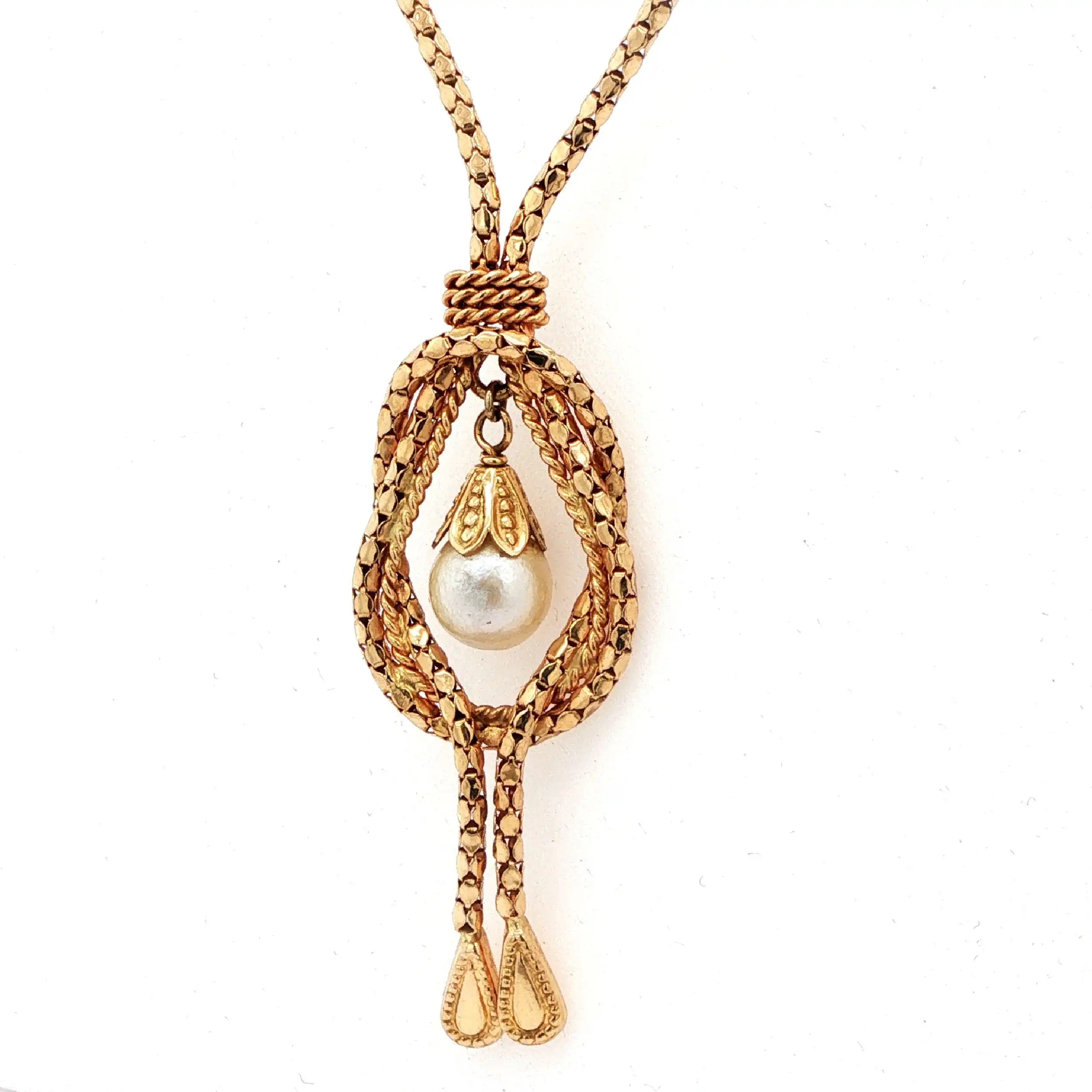 Collier Gelbgold mit Perle