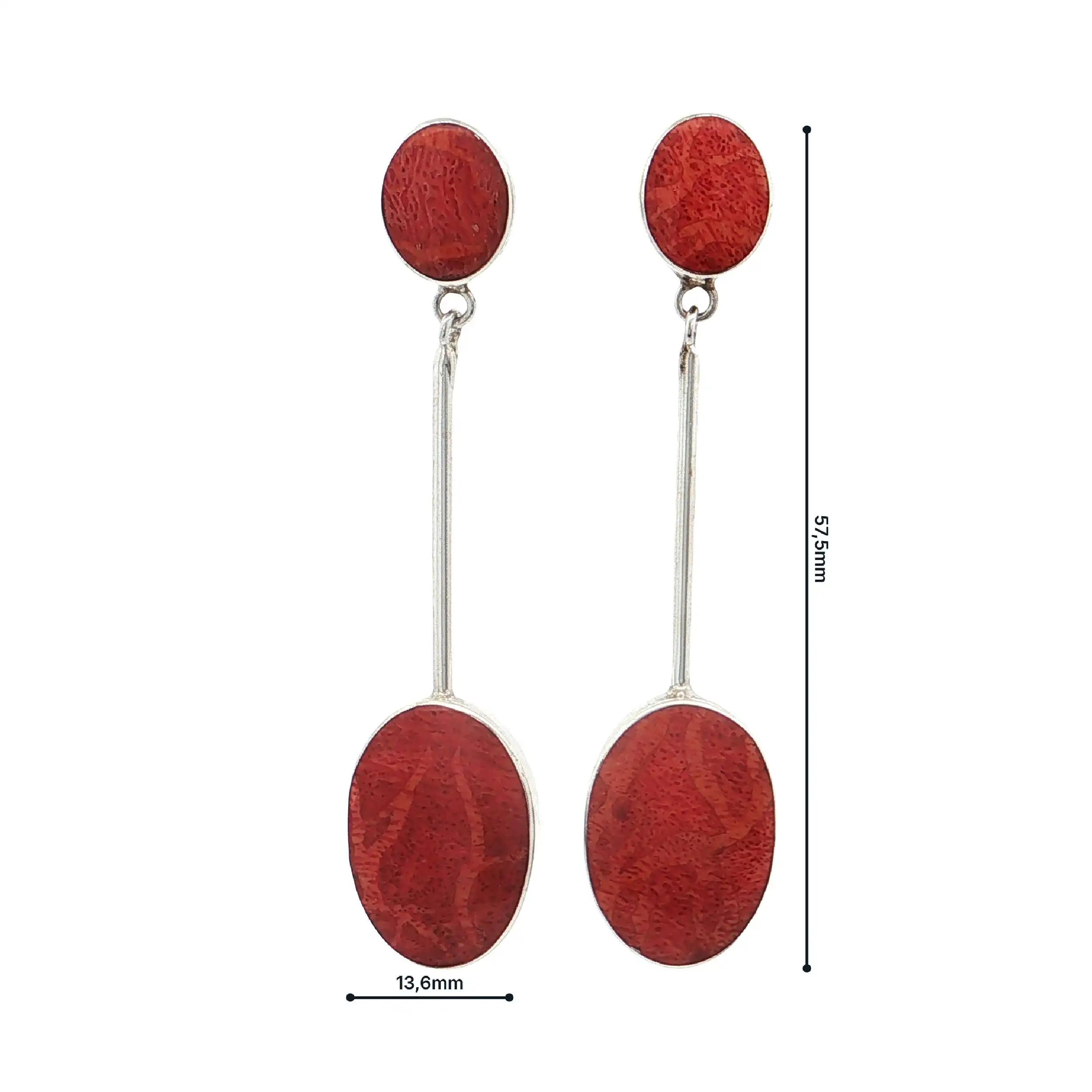 Ohrhänger Silber mit roten Farbsteinen Ohrhänger Silber mit roten Farbsteinen