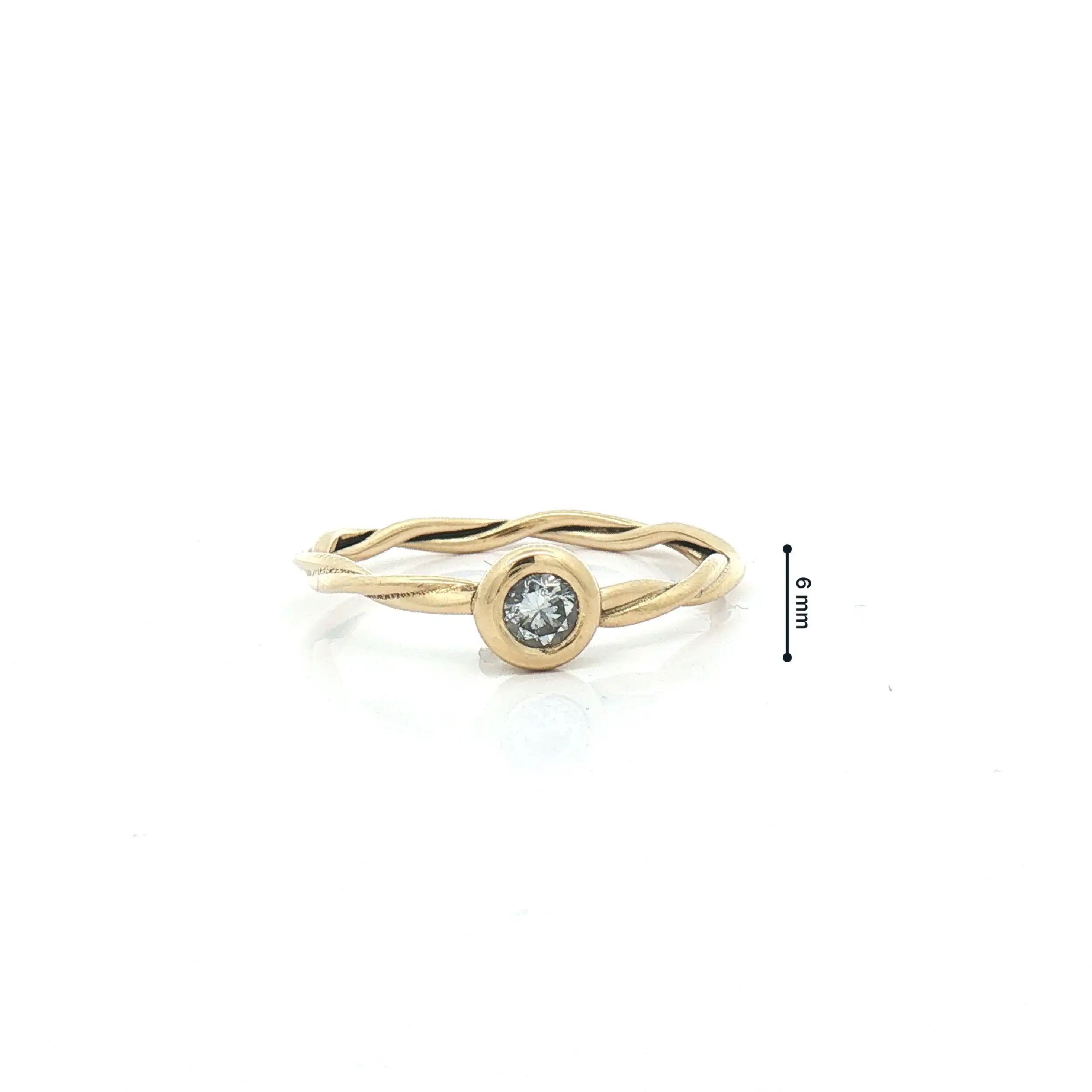 Ring Gelbgold geflochten mit Brillant Ring Gelbgold geflochten mit Brillant