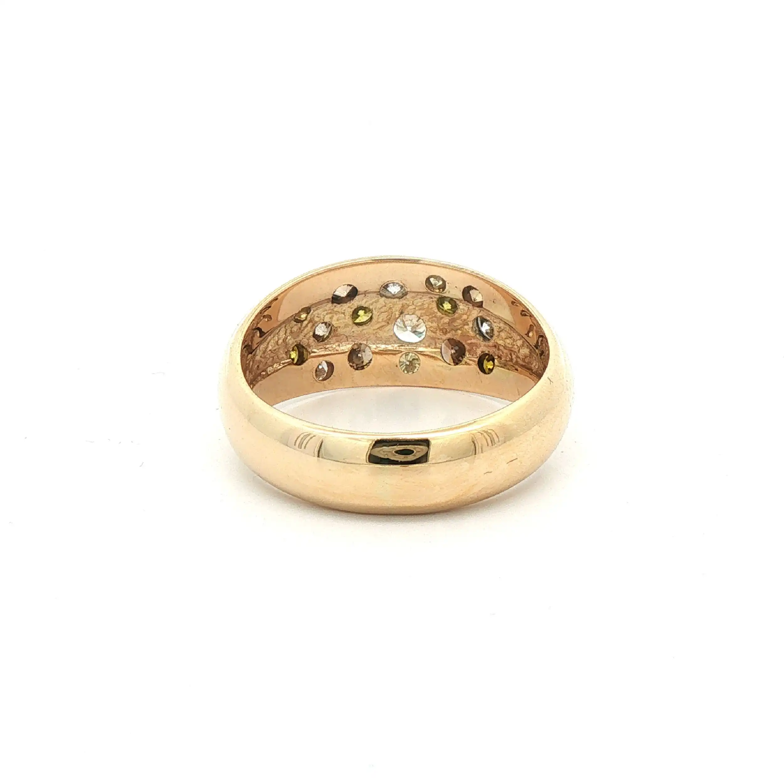 Ring Gelbgold mit farbigen Brillanten