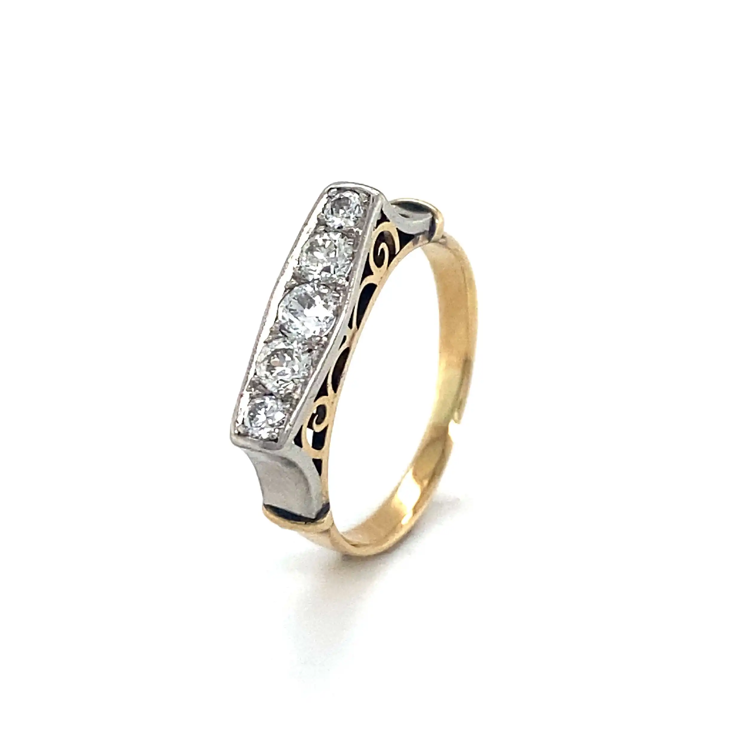 Ring Bicolor mit Altschliff Diamanten Ring Bicolor mit Altschliff Diamanten