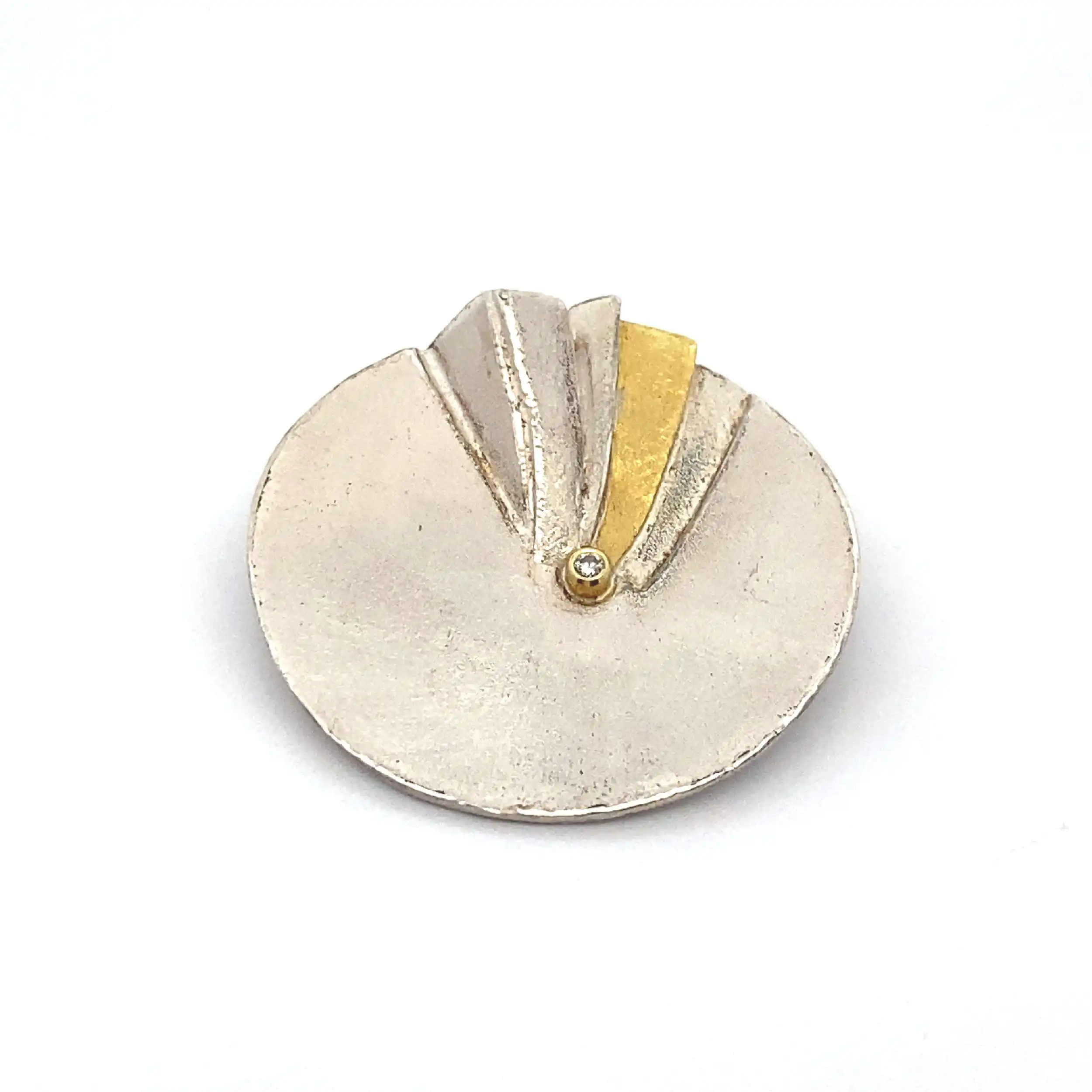 Anhänger/Nadel Silber/Gelbgold Atelier Reister Straubenhardt mit Brillant Anhänger/Nadel Silber/Gelbgold Atelier Reister Straubenhardt mit Brillant