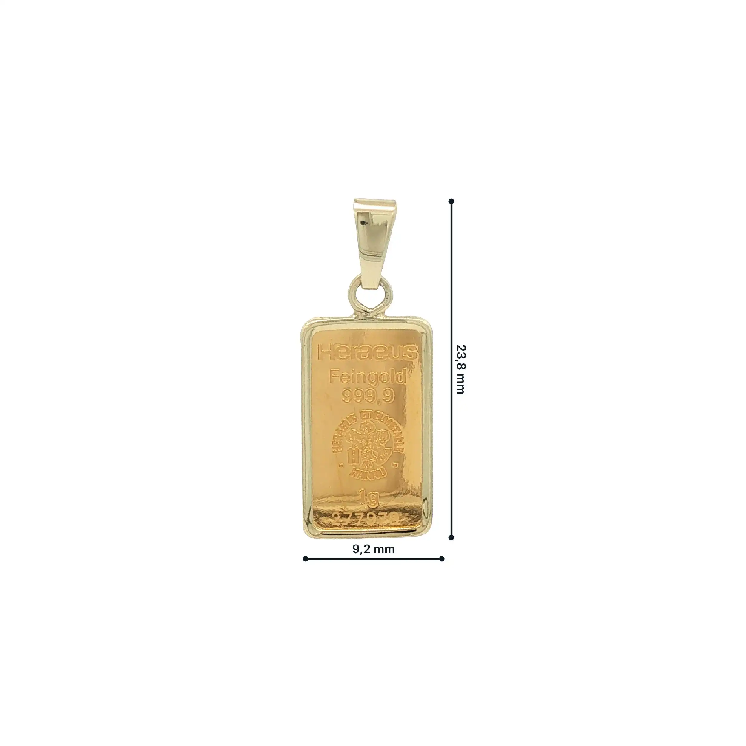 Anhänger Gelbgold mit 1g Barren Anhänger Gelbgold mit 1g Barren