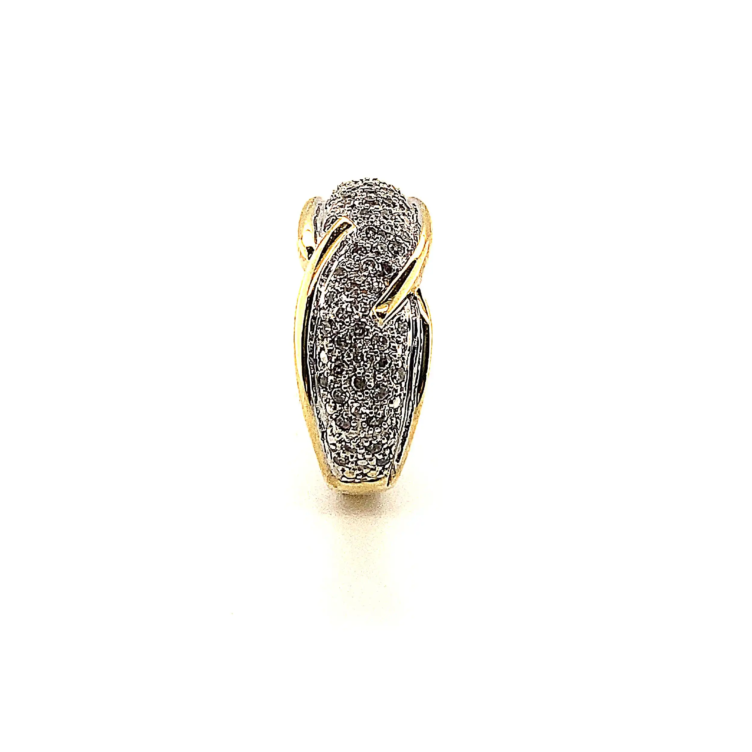 Ring Bicolor mit Diamanten, graviert mit 0,50 ct.