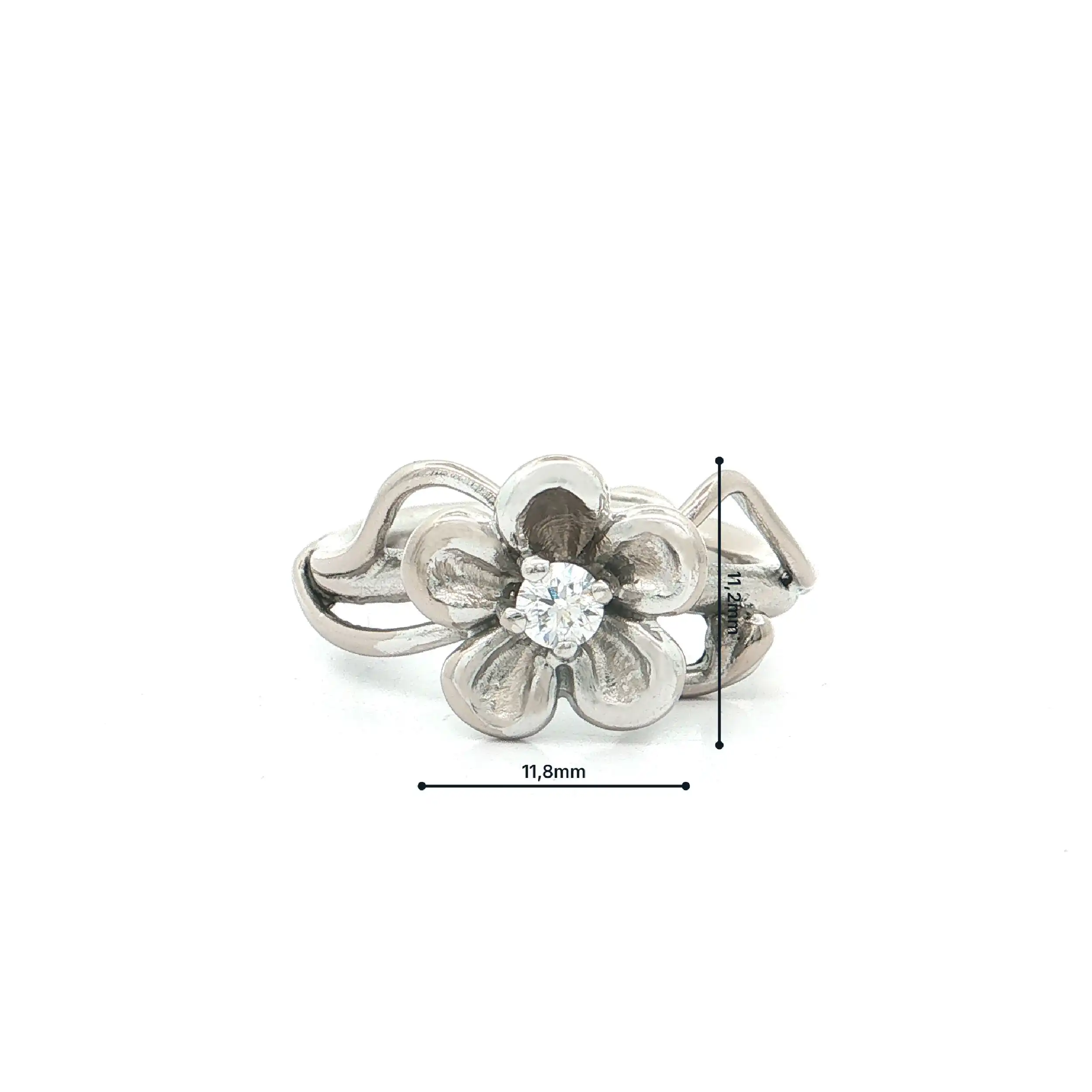 Ring Weißgold mit Brillant "Blume"