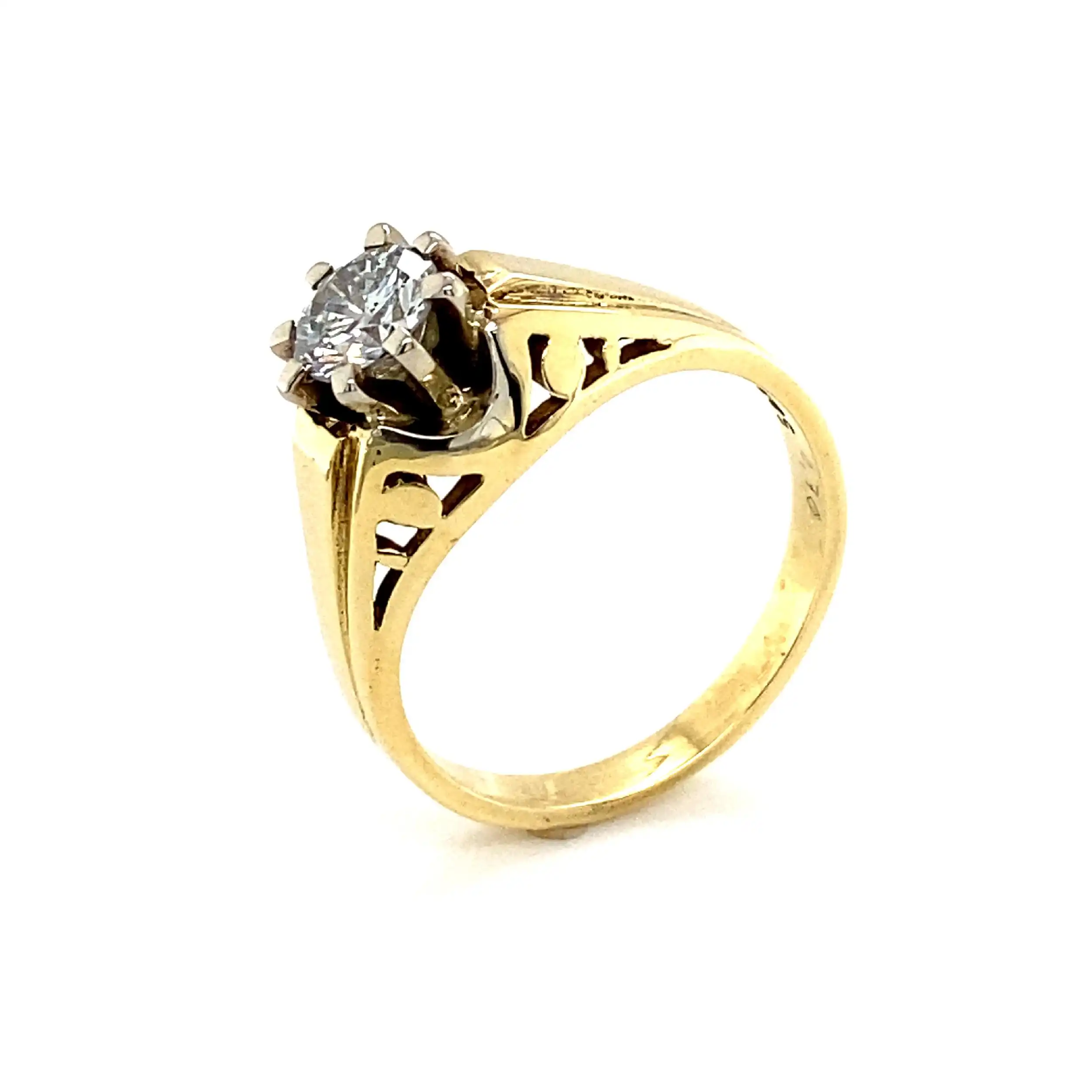 Ring Gelbgold mit Brillant, graviert mit 0,70ct.