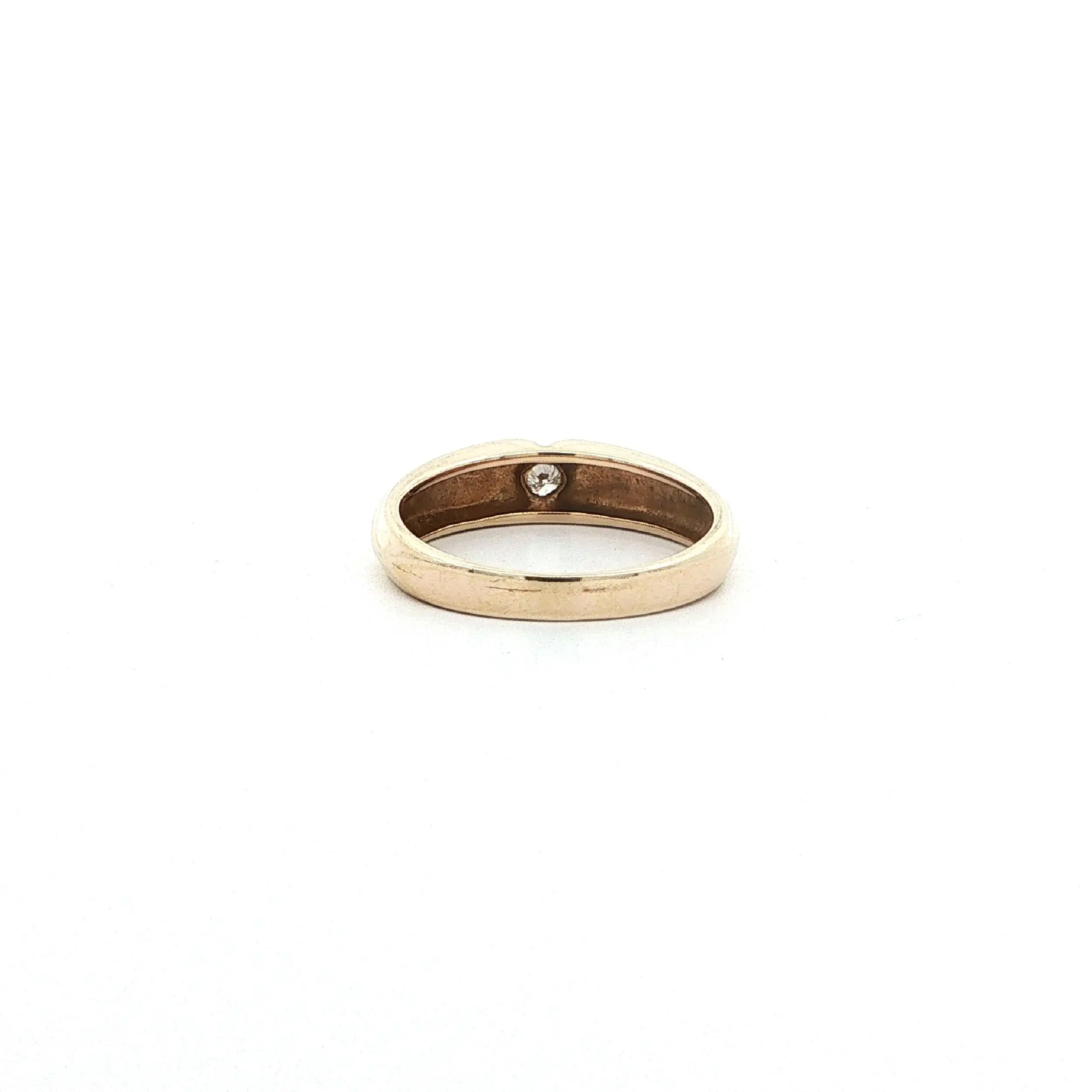 Ring Gelbgold mit Brillant, graviert mit 0,08ct.