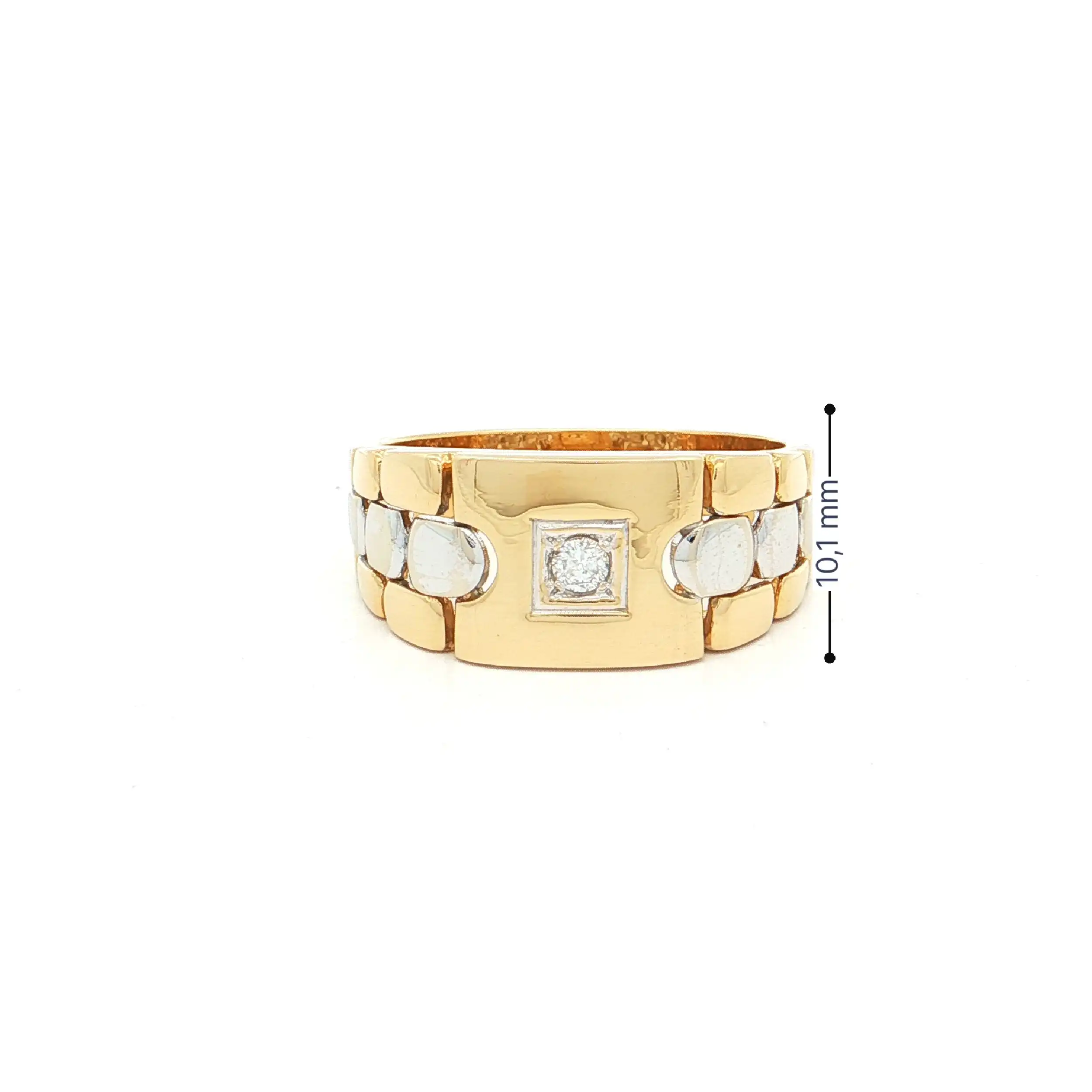 Ring Bicolor mit Brillant, graviert mit 0,07ct