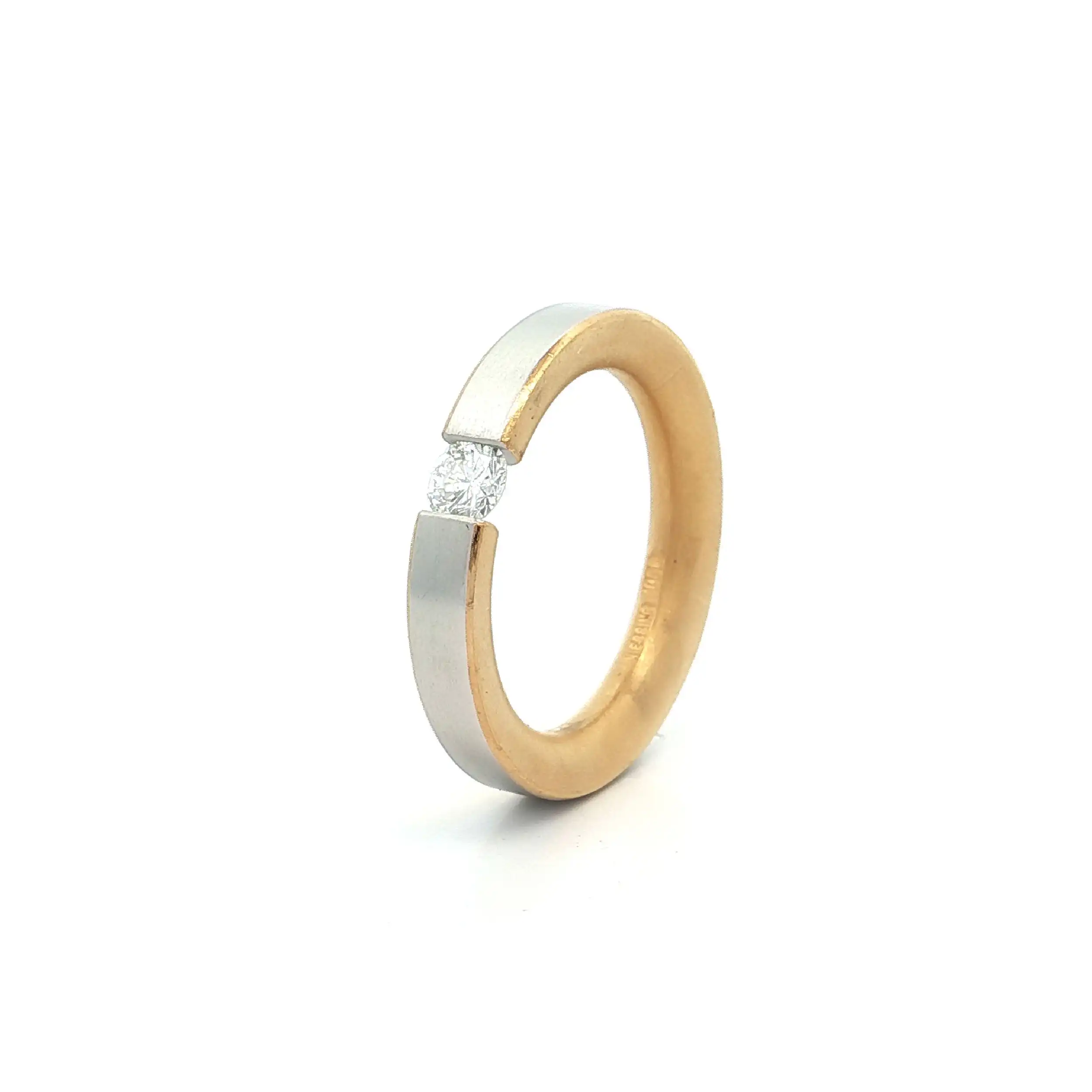 Spannring Bicolor mit Brillant "Niessing" Spannring Bicolor mit Brillant "Niessing"