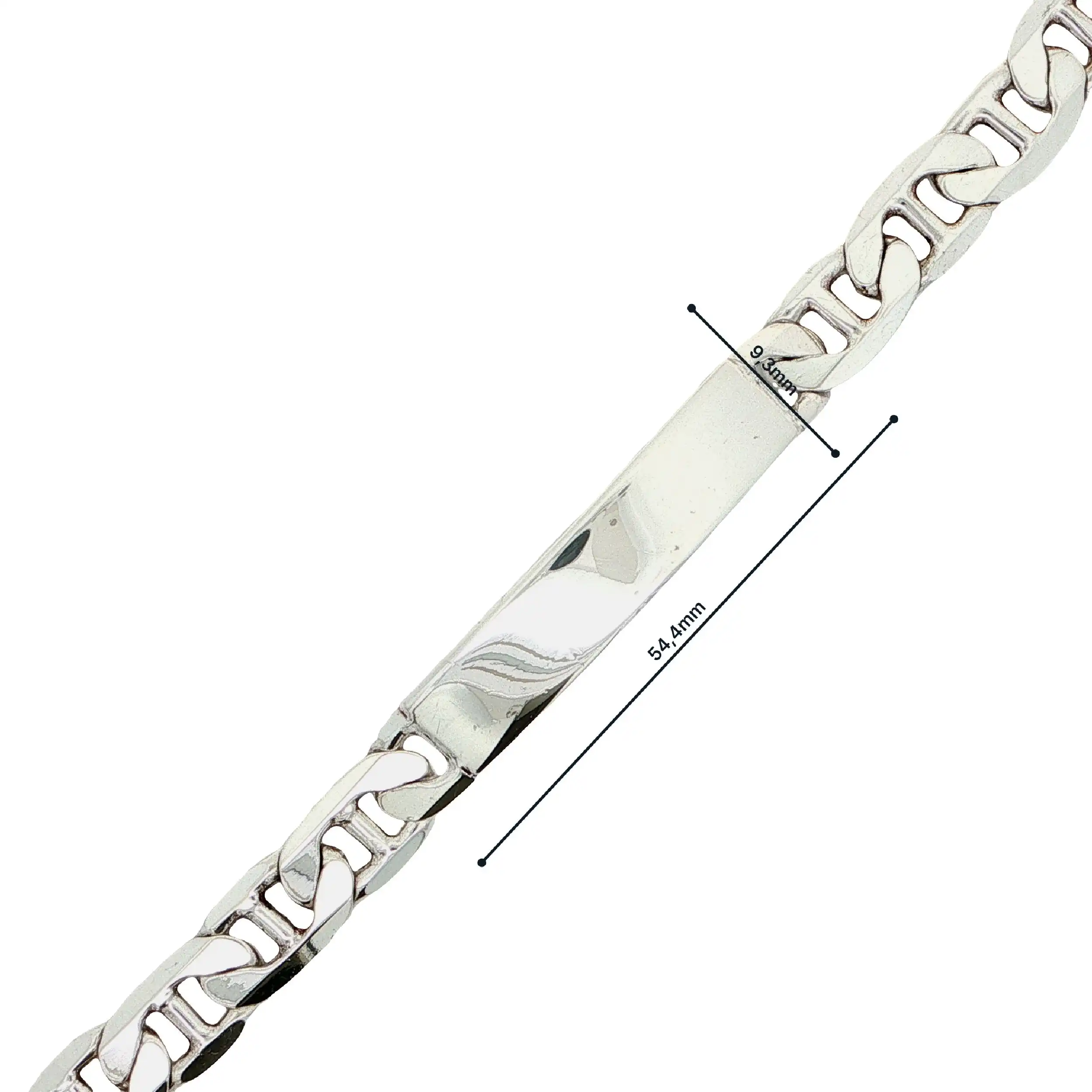 Ident-Panzerarmband Silber