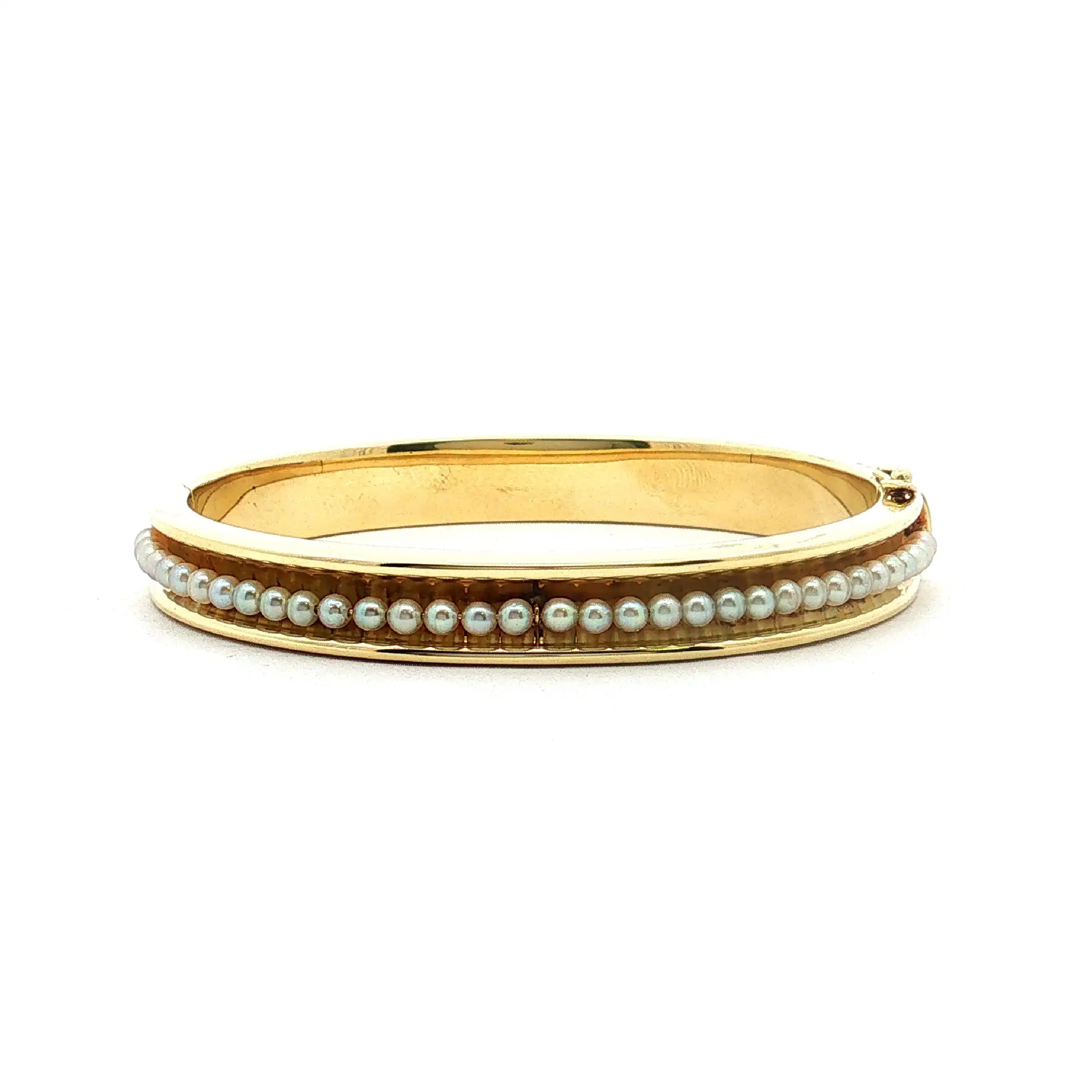 Armreif Gelbgold mit Perlen